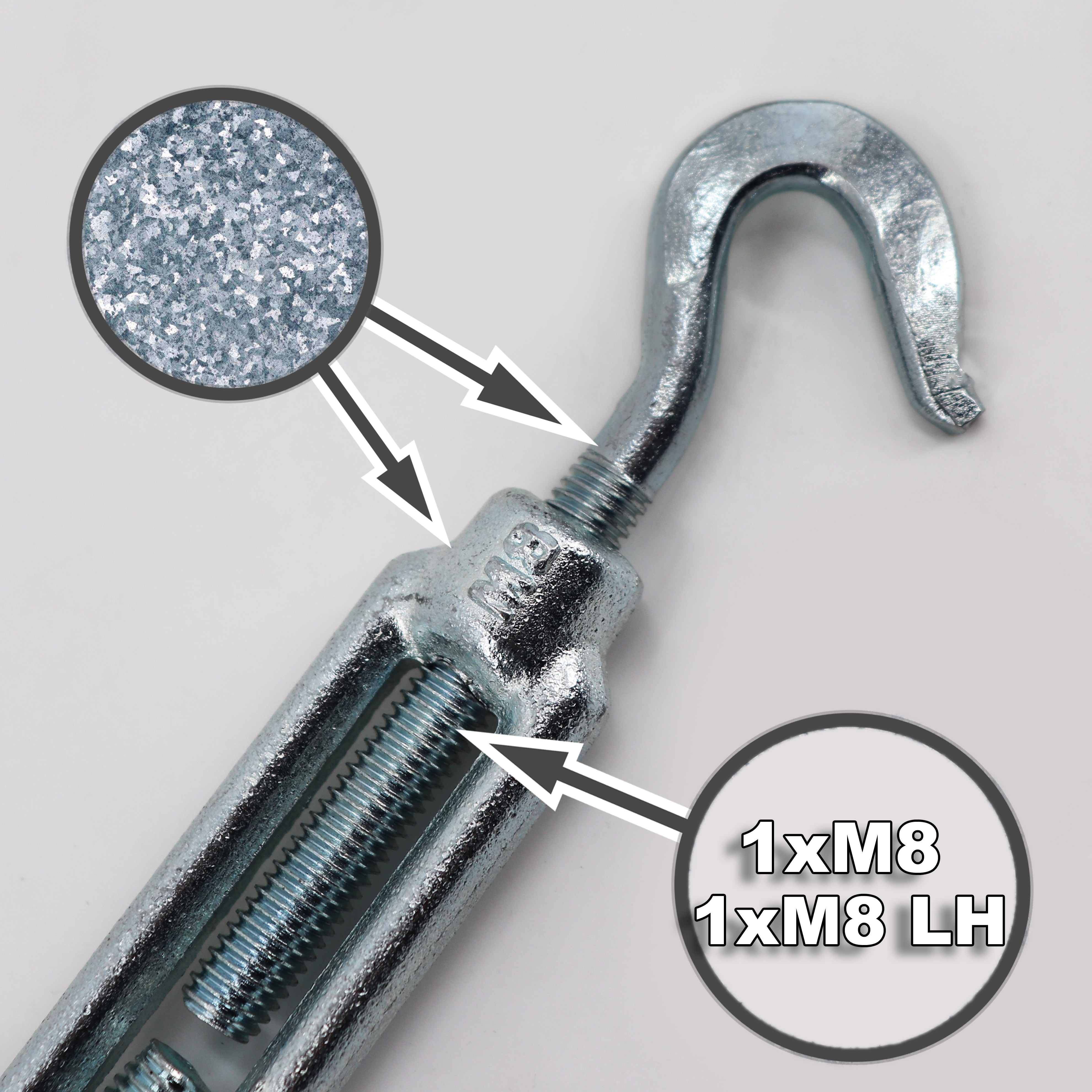 Aquagart 30 Seilspanner f&uuml;r Wildzaun Fostzaun Spannschloss Drahtspanner 2 Haken - Bild 1
