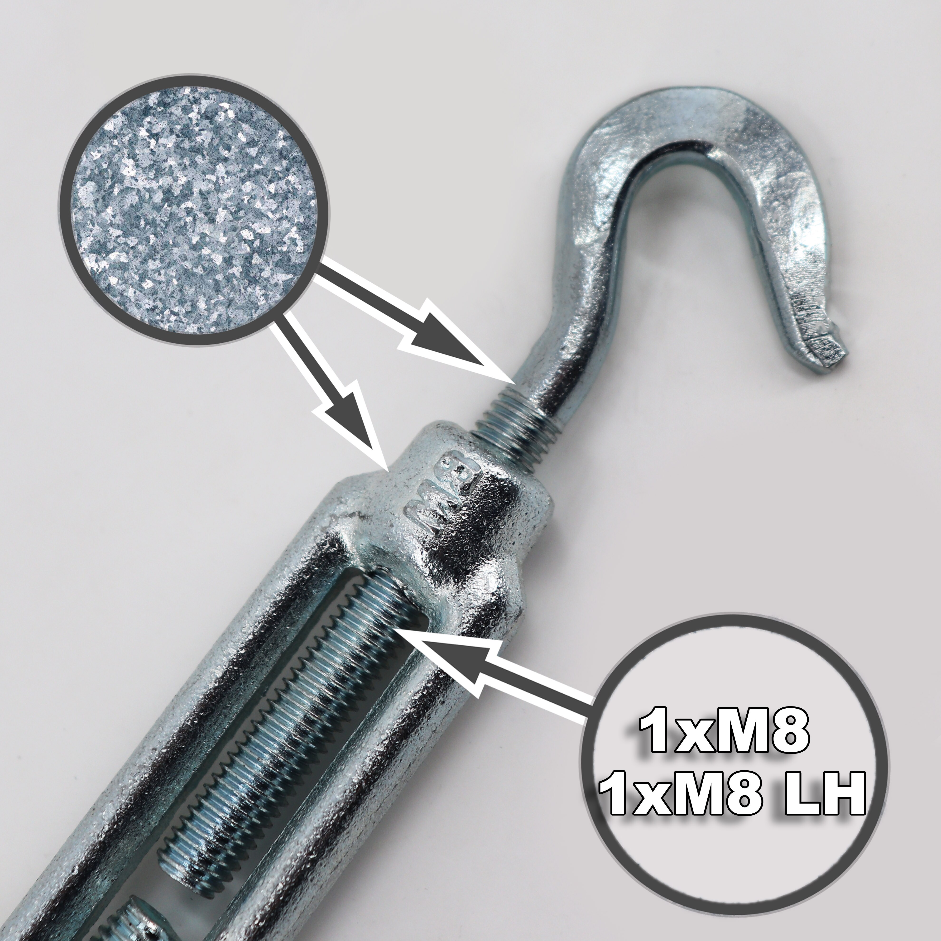 Aquagart 40 Seilspanner f&uuml;r Wildzaun Fostzaun Spannschloss Drahtspanner 2 Haken - Bild 1