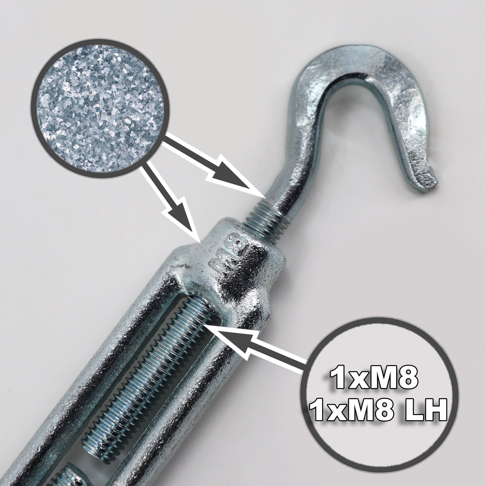 Aquagart 100 Seilspanner für Wildzaun Forstzaun Spannschloss Drahtspanner 2 Haken