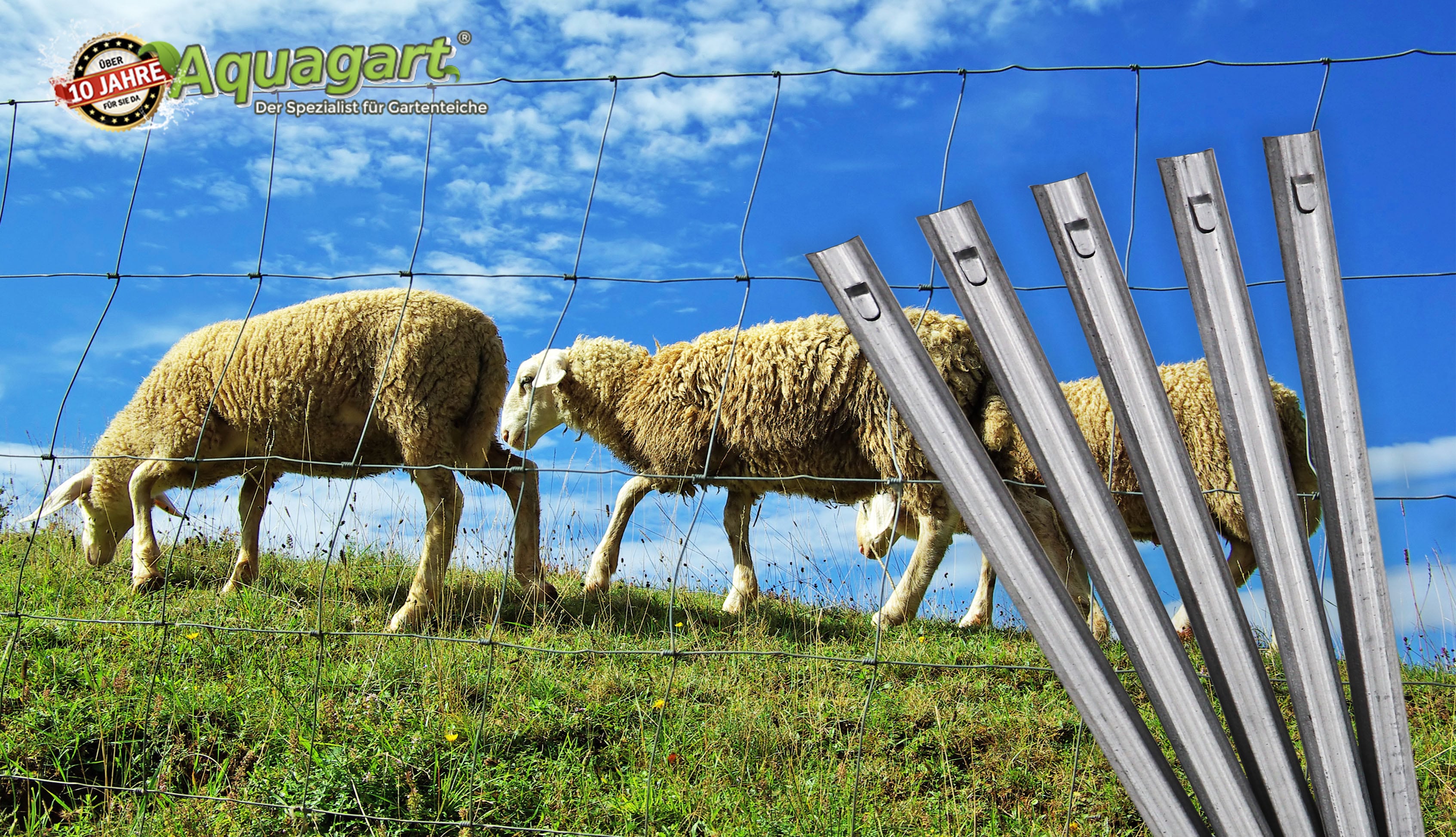 Aquagart 75 W-Profil Zaunanker Erdanker f&uuml;r Wildzaun Forstzaun Weidezaun 70cm - Bild 1