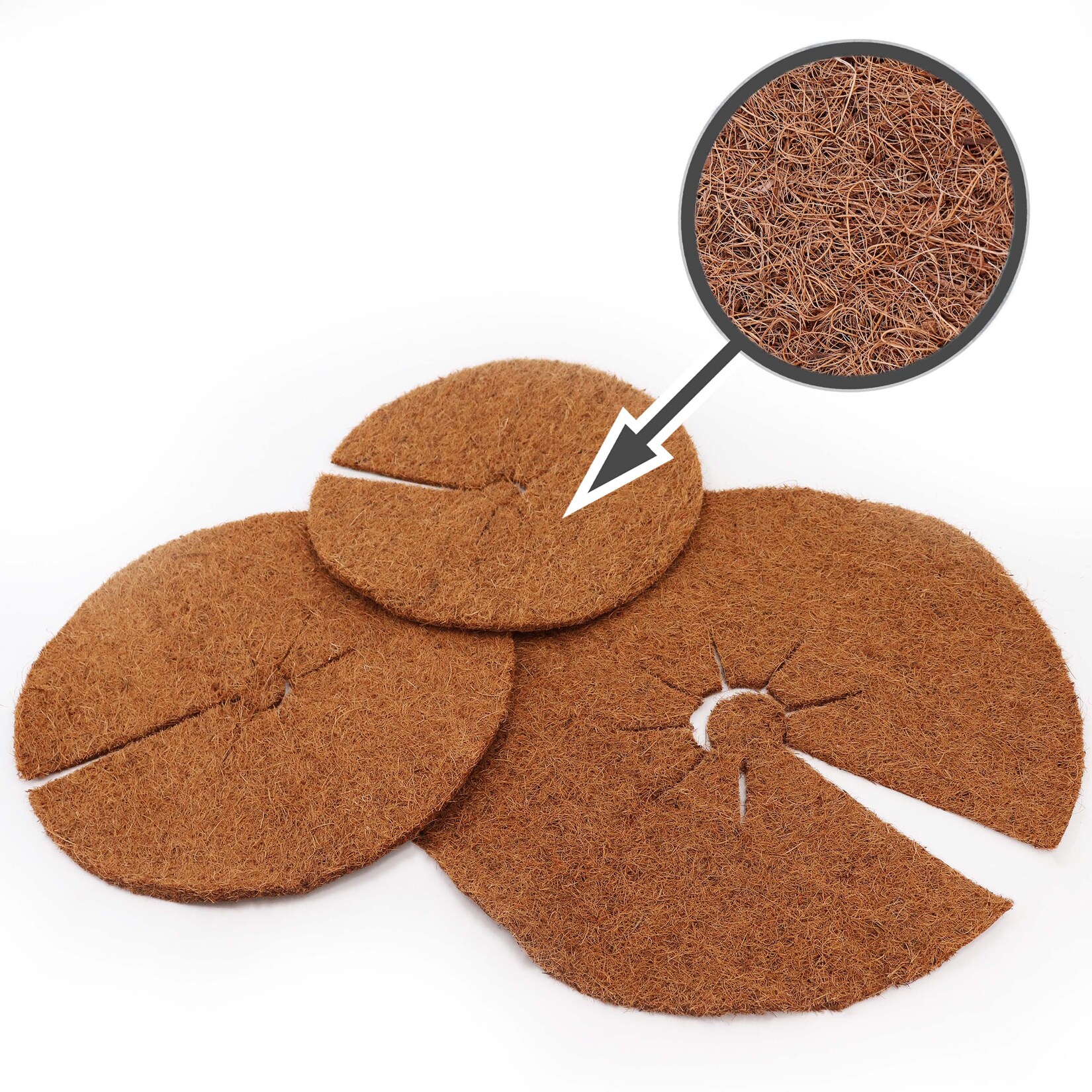 Aquagart 10 Kokos Mulchscheiben 37cm Kokofasermatte Kokosfaser Pflanzenschutzmatte Kokos