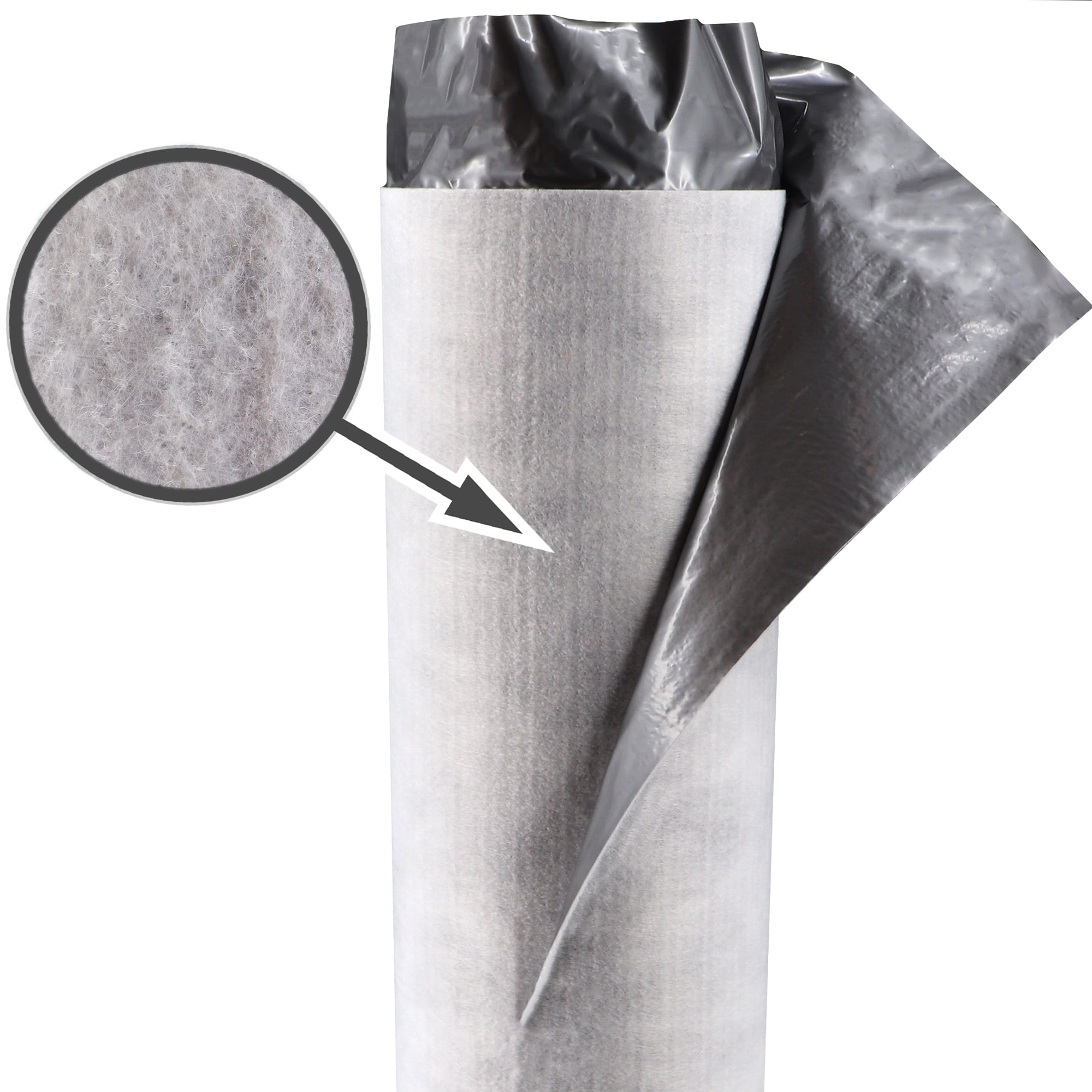 Aquagart Trittschalld&auml;mmung mit Dampfsperre 25 m&sup2; 1m breit &ndash; Parkett- und Laminatunterlage 1,5 mm &ndash; PES-Vlies 150 g/m&sup2; mit 70 &micro;m PE-Folie - Bild 1