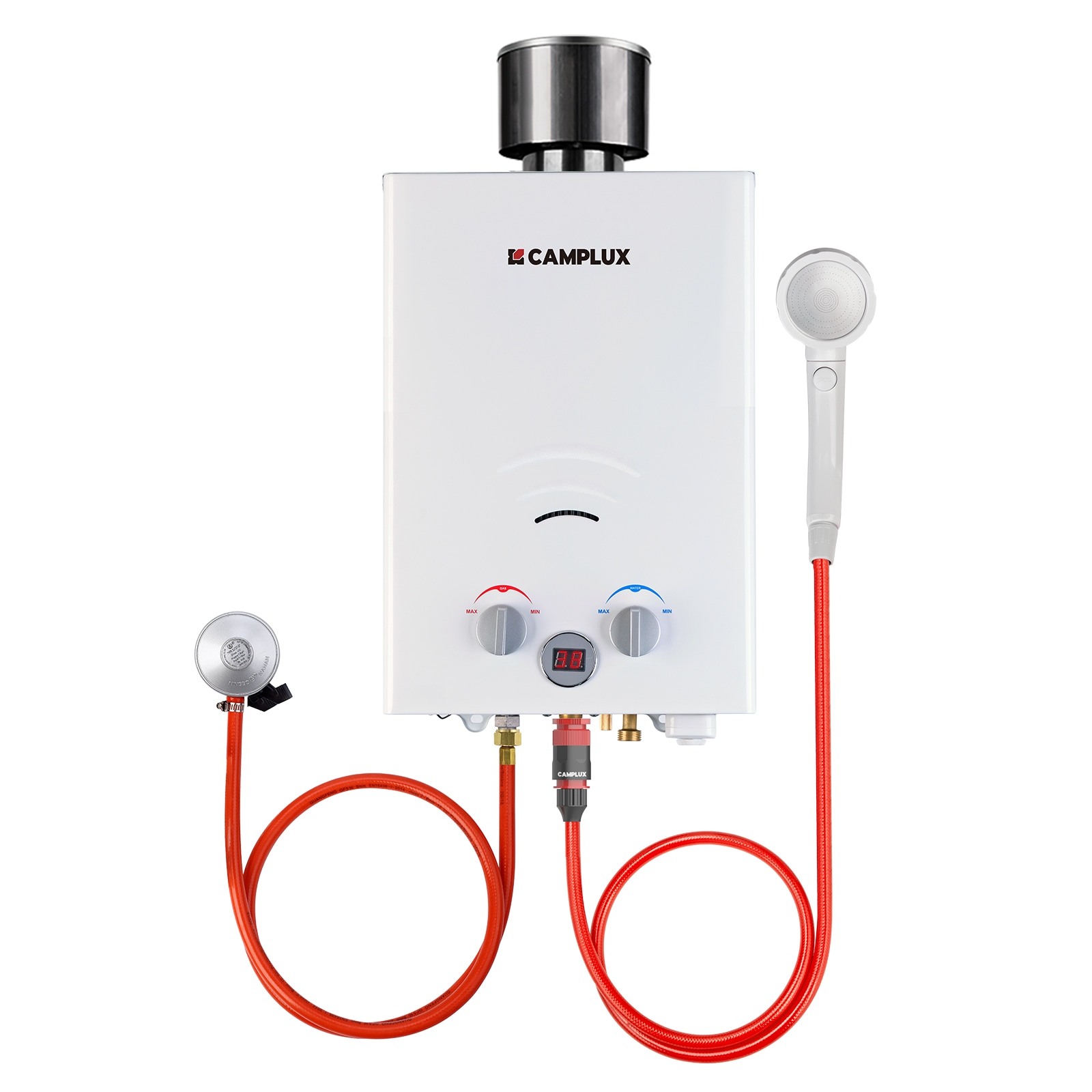 Camplux Outdoor Gas-Durchlauferhitzer 11 kW, 6 L/min, Wei&szlig; - Bild 1