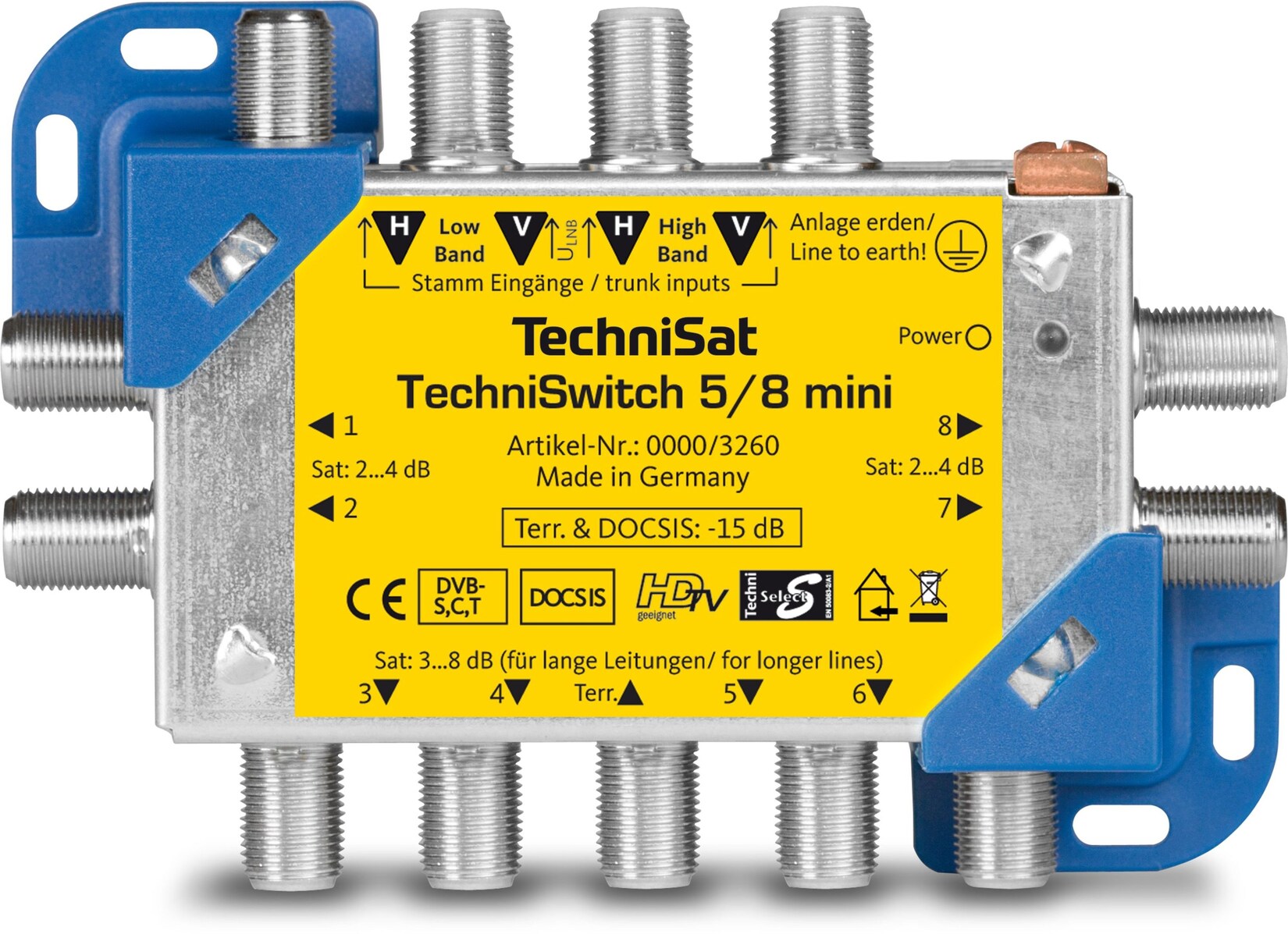 TechniSat TECHNISWITCH 5/8 MINI   Multischalter / Satverteiler für 8 Teilnehmer | 04019588032606