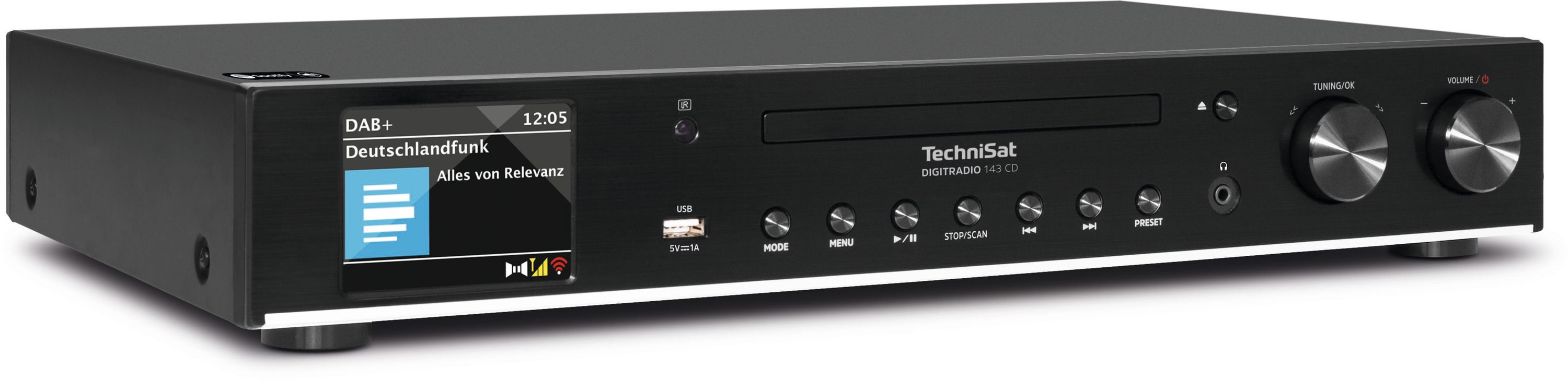 TechniSat DIGITRADIO 143 CD (V3) | HiFi-Tuner, DAB+, Internetradio, CD schwarz - Bild 1