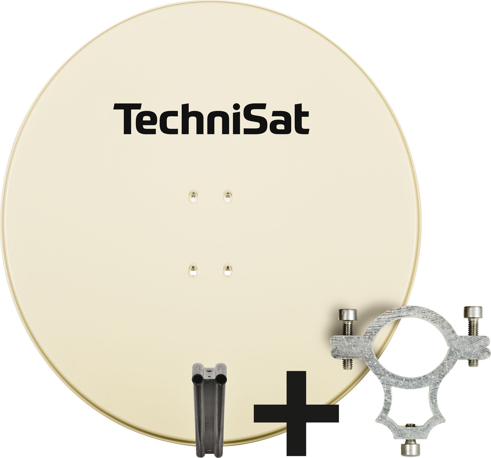 TechniSat SATMAN 850 PLUS | 85cm Sat-Antenne mit 40mm LNB-Halteschelle | rot beige - Bild 1