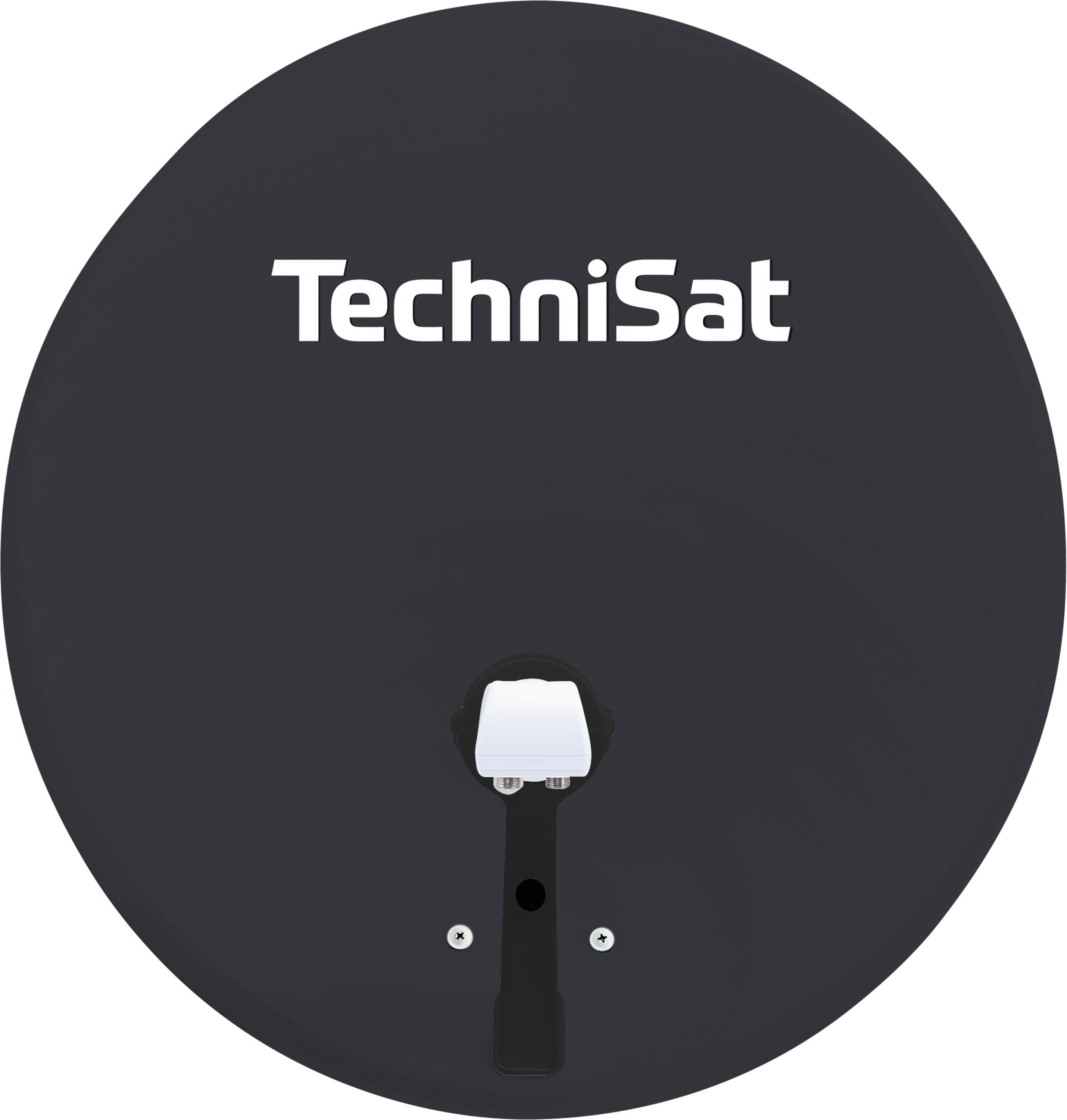 TechniSat TECHNITENNE 60 | 60 cm Satelliten-Sch&uuml;ssel mit Twin-LNB | lichtgrau anthrazit - Bild 1