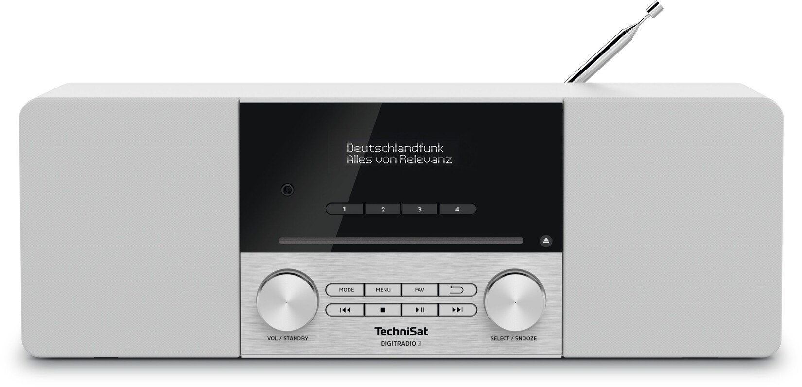 TechniSat DIGITRADIO 3   DAB+/UKW/CD-Stereoradio, Bluetooth & MP3 weiß | 04019588139138