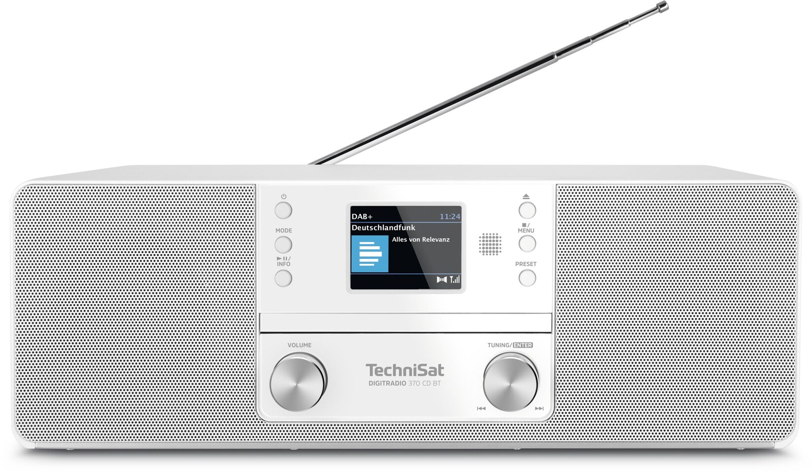 TechniSat DIGITRADIO 370 CD BT   DAB+/UKW-Radio, CD-Player & Bluetooth weiß | 04019588139480