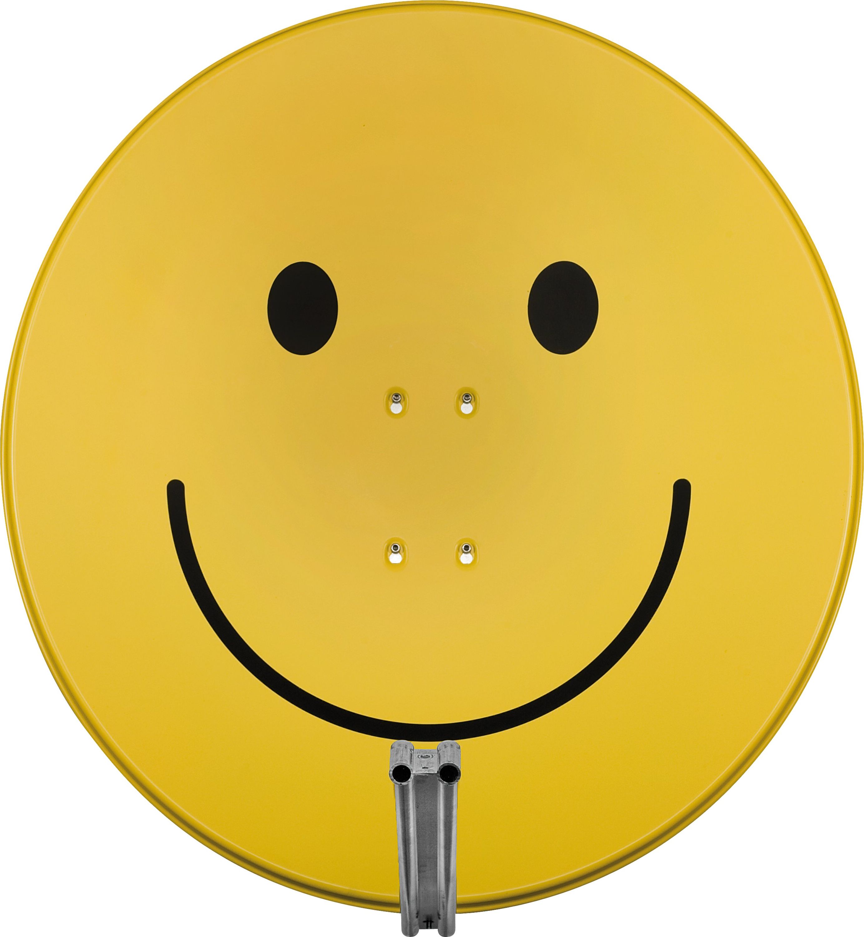 TechniSat SATMAN 850 PLUS | 85cm Sat-Antenne inklusive AZ/EL-Halterung | rot gelb mit smiley - Bild 1
