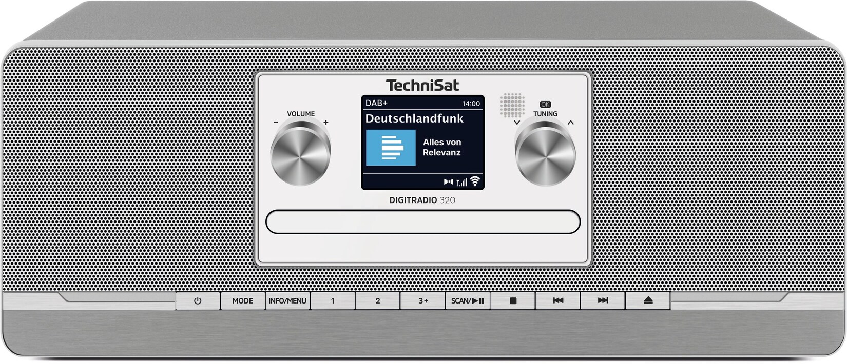 TechniSat DIGITRADIO 320 – 10W DAB+/UKW Radio mit CD, Bluetooth, Fernbedienung silber | 04019588229587