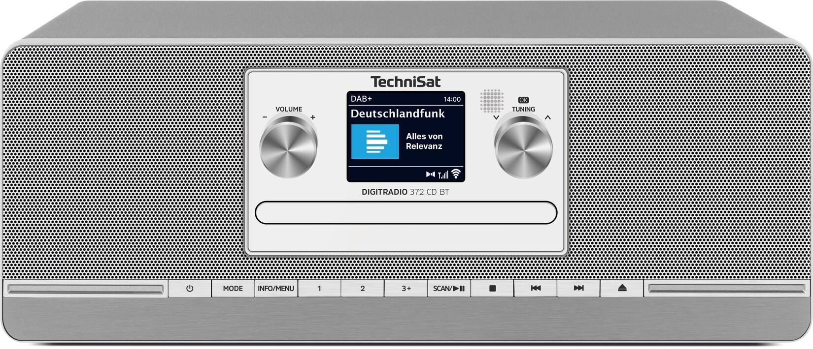 TechniSat DIGITRADIO 372 CD BT - 10 W DAB+ Digitalradio, UKW, CD, Bluetooth, Fernbedienung silber