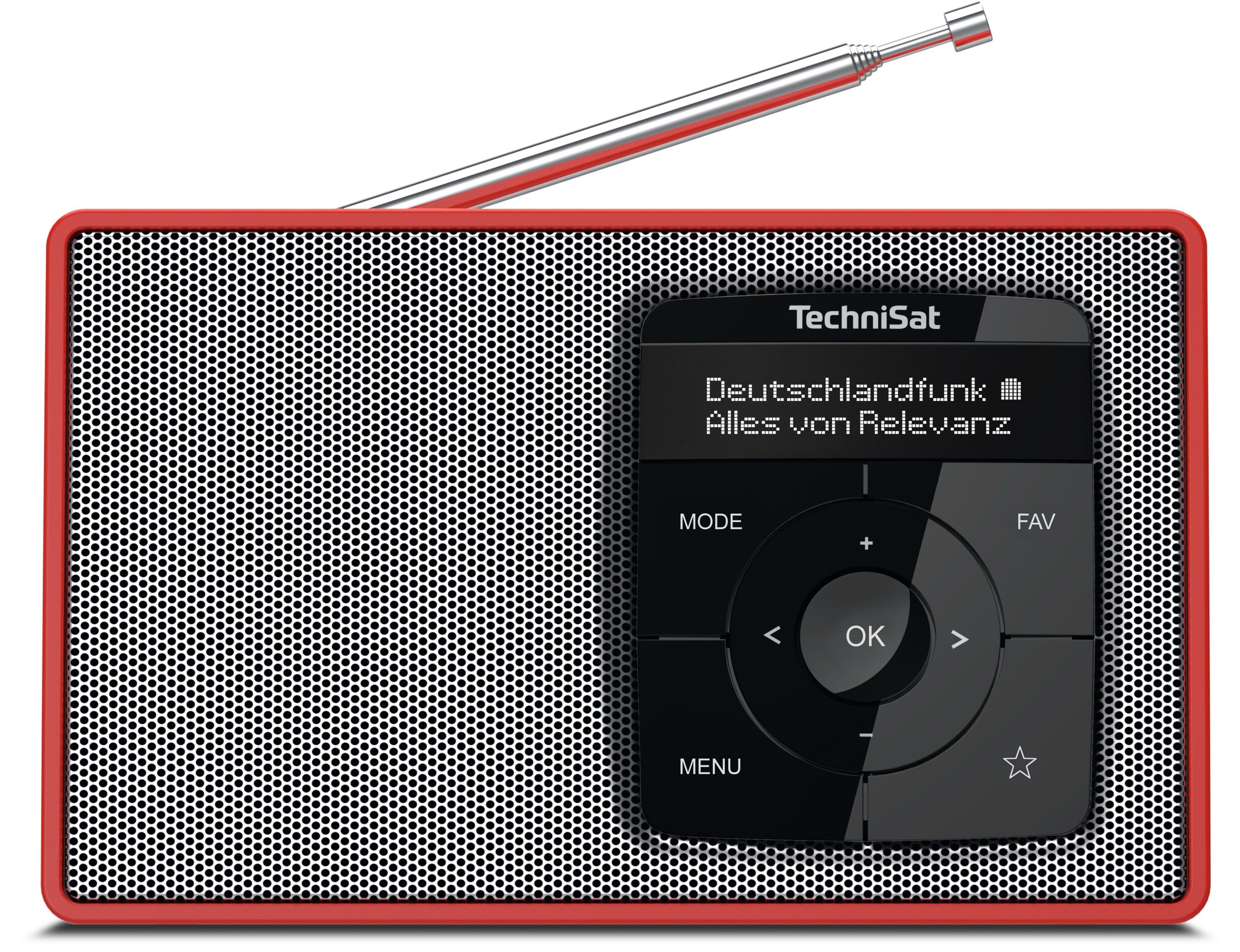 TechniSat DIGITRADIO 2 | Portables DAB+/UKW-Radio, Bluetooth rot/silber - Bild 1