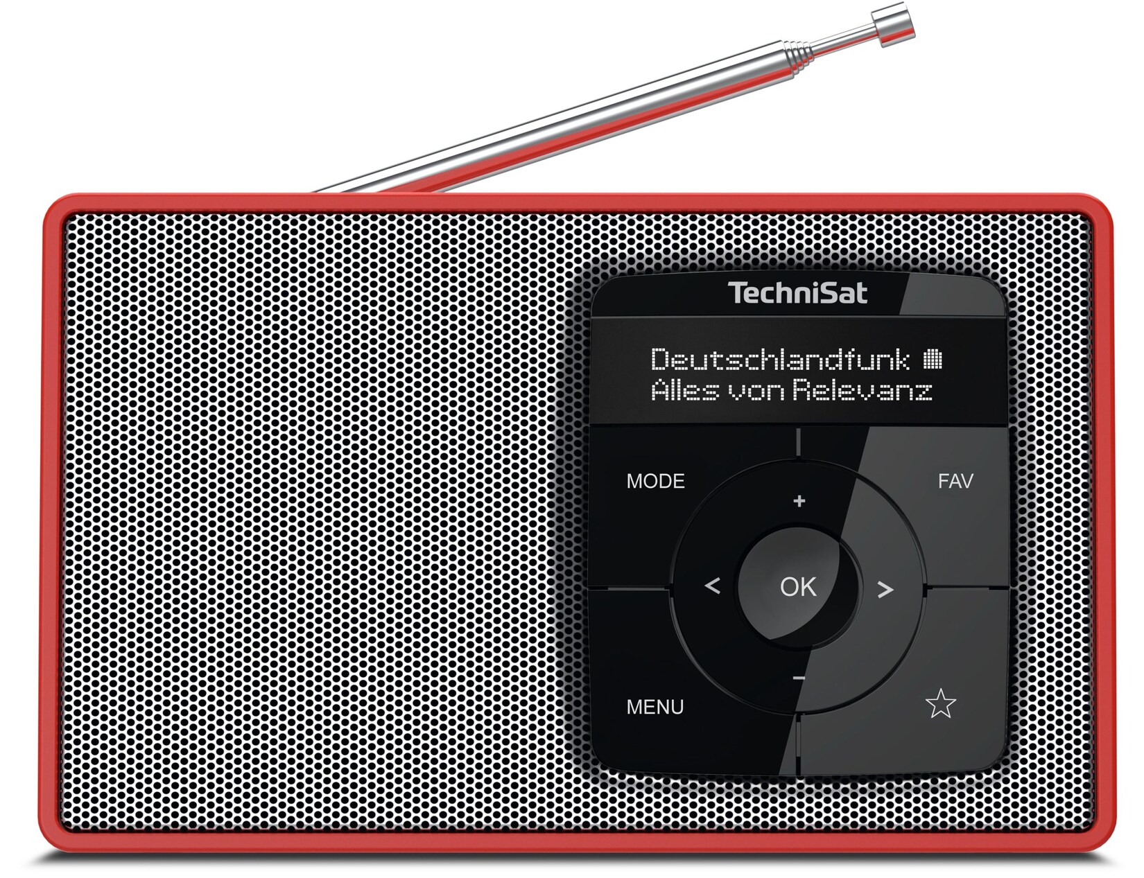 TechniSat DIGITRADIO 2 Portables DAB+/UKW-Radio, Bluetooth rot/silber