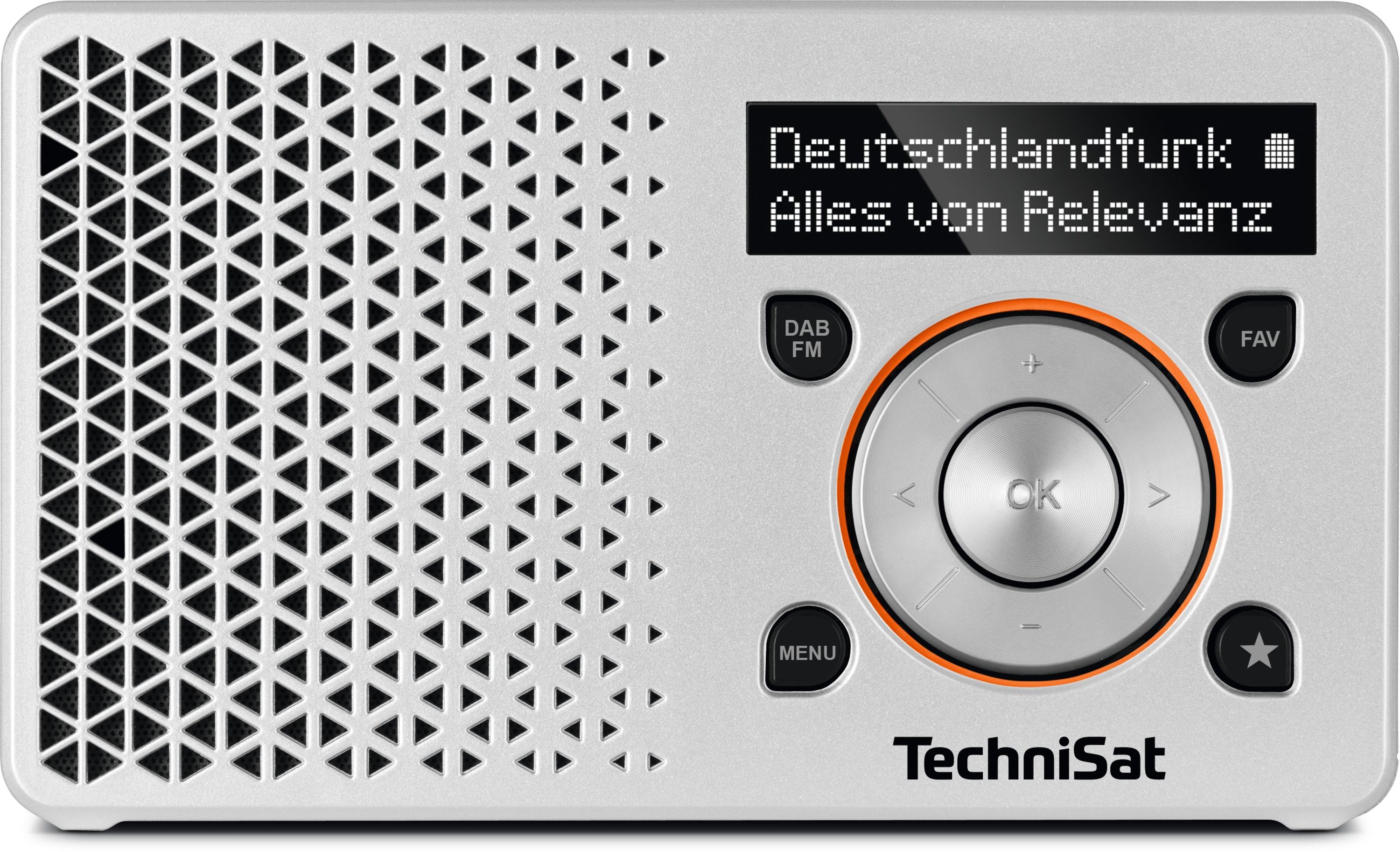 TechniSat DIGITRADIO 1 | Tragbares DAB+ & UKW-Radio, Akku silber/orange - Bild 1
