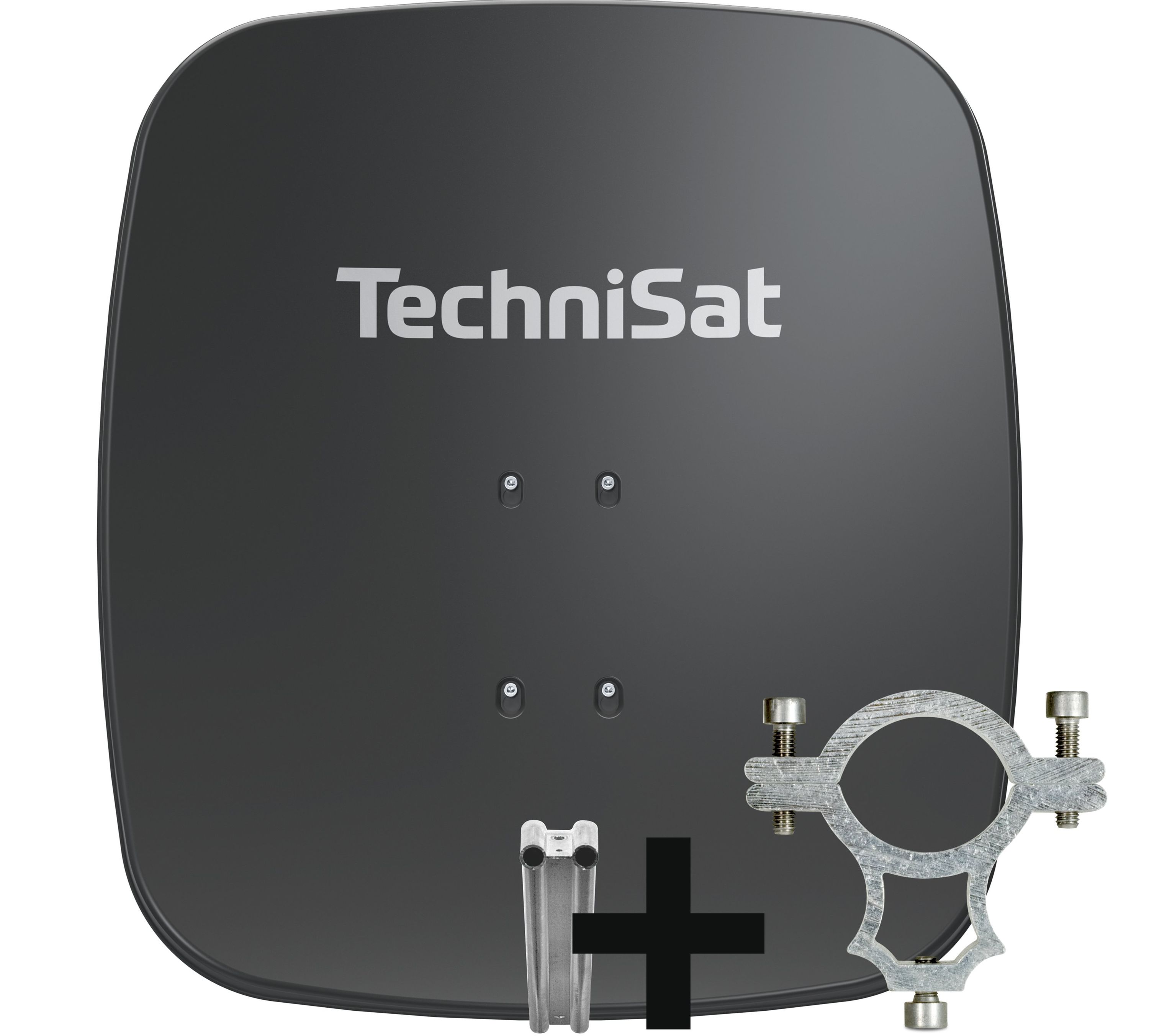 TechniSat SATMAN 65 PLUS | Sat-Antenne inkl. Halteschelle und Halterung | rot schiefergrau - Bild 1