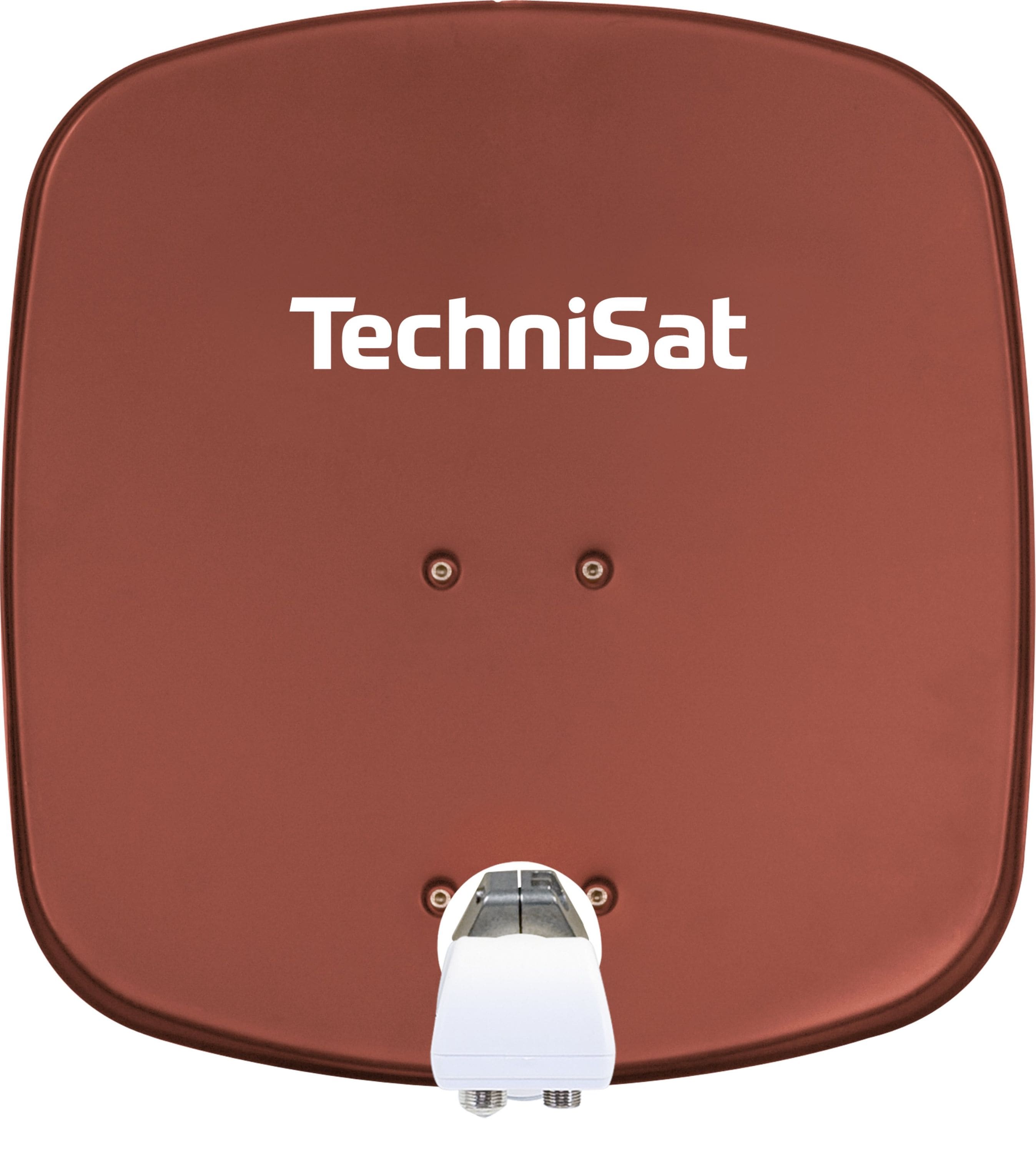 TechniSat DIGIDISH 45 | Sat-Sch&uuml;ssel mit Twin-LNB & Wandhalterung, 2 TN ziegelrot - Bild 1
