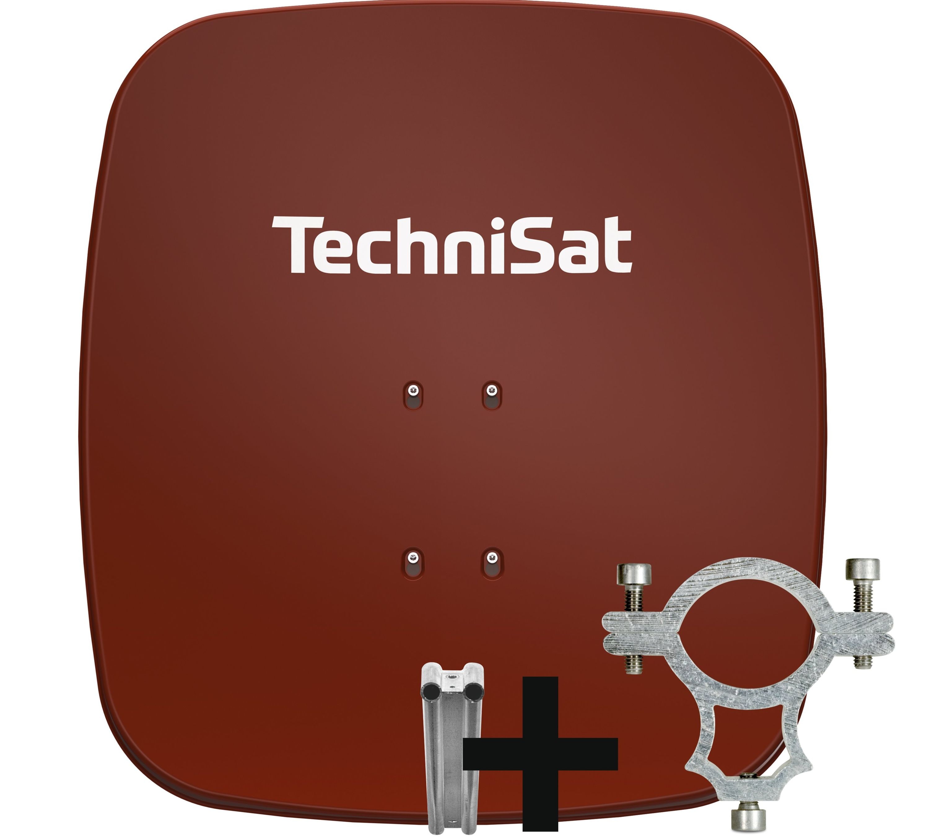 TechniSat SATMAN 65 PLUS | Sat-Antenne inkl. Halteschelle und Halterung | rot ziegelrot - Bild 1