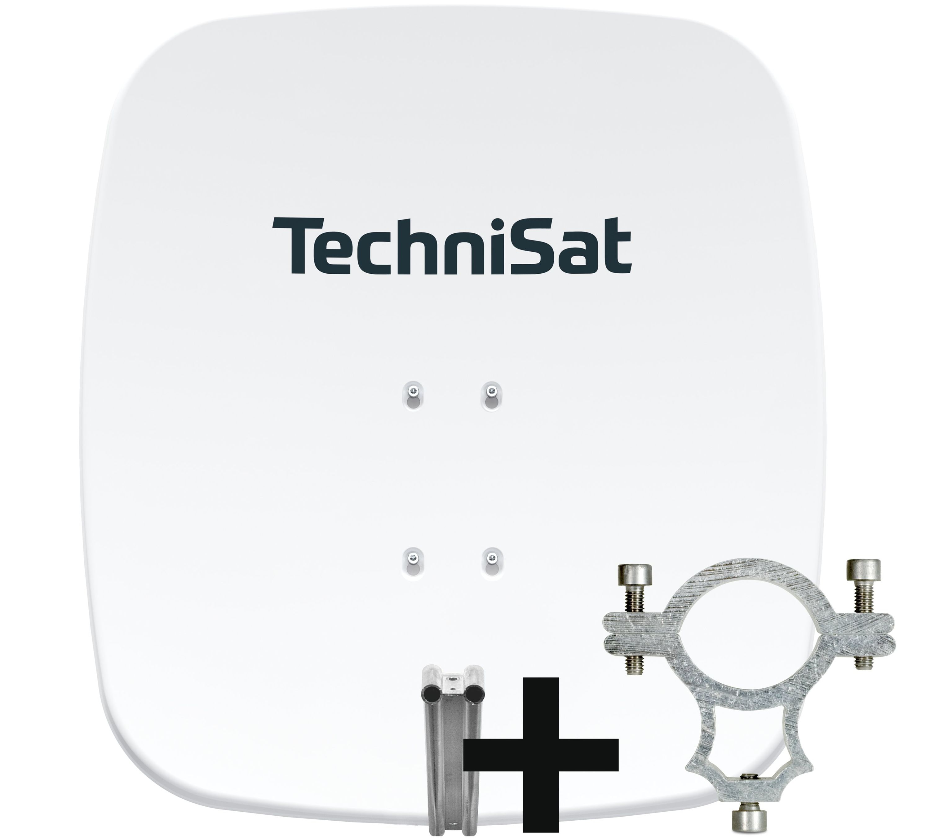 TechniSat SATMAN 65 PLUS | Sat-Antenne inkl. Halteschelle und Halterung | rot polarwei&szlig; - Bild 1