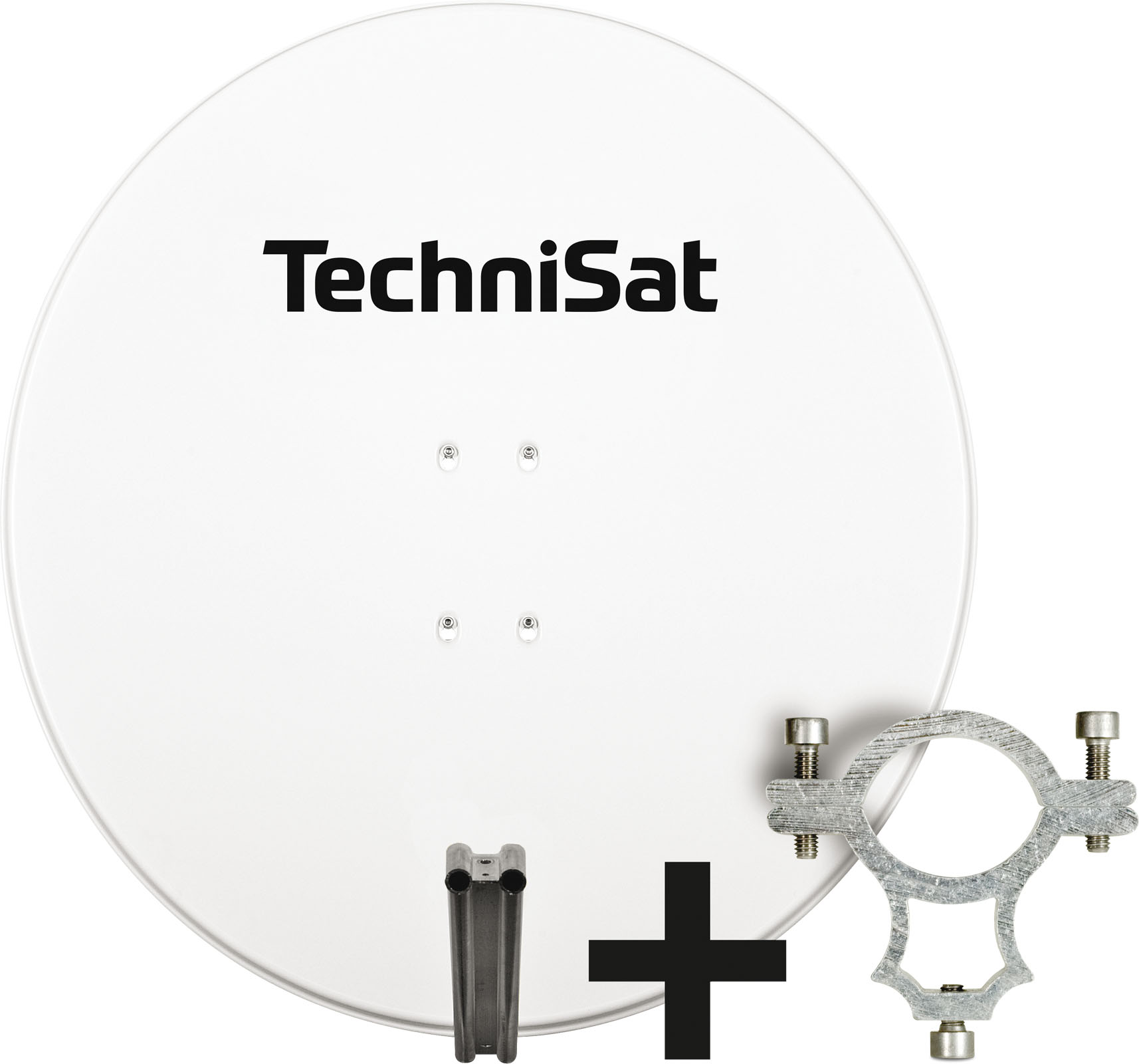TechniSat SATMAN 850 PLUS | 85cm Sat-Antenne mit 40mm LNB-Halteschelle | rot polarwei&szlig; - Bild 1