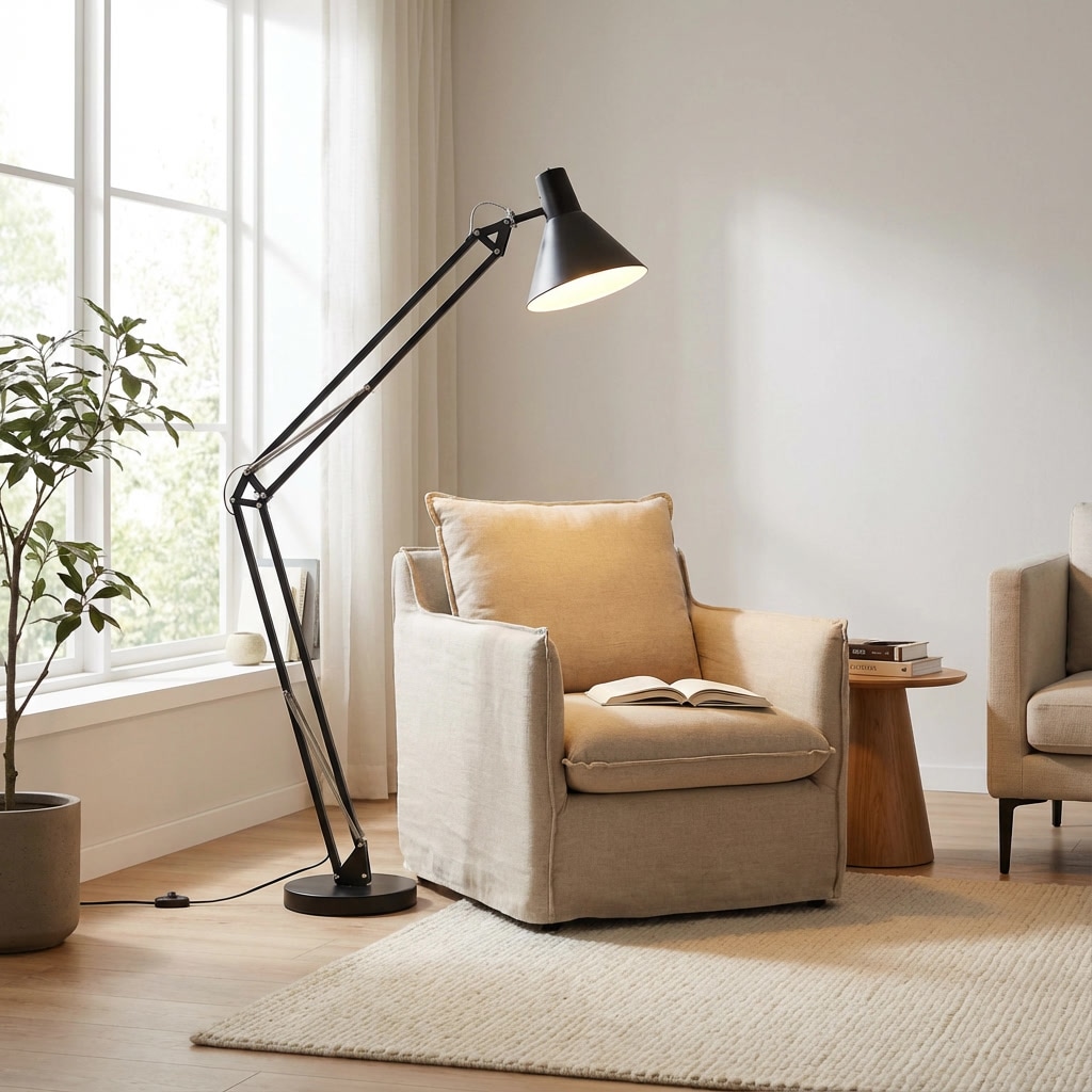 Brilliant Winston Stehleuchte Schwarz E27 - Bild 1