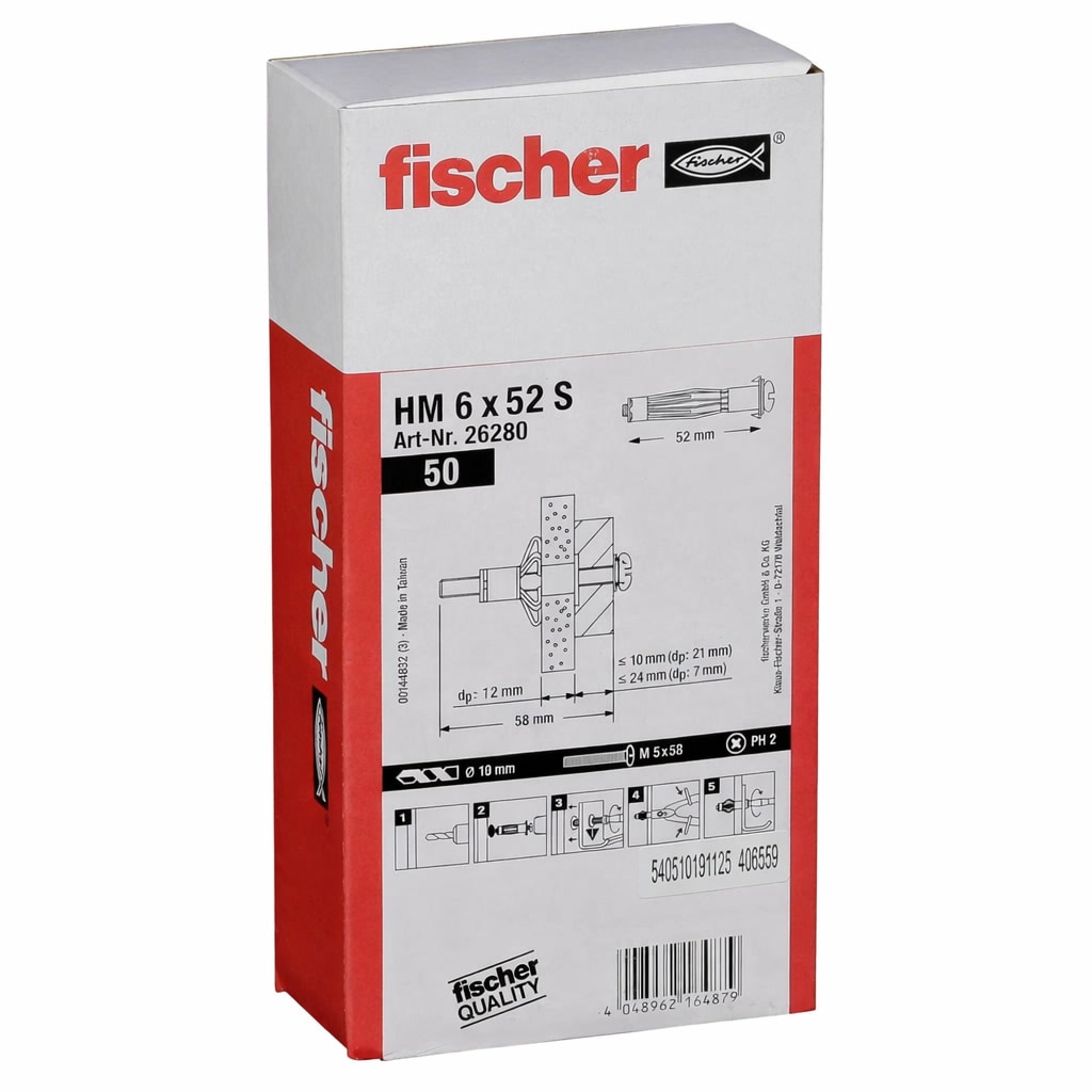 fischer Hohlraumd&uuml;bel HM 6&times;52 PV Metall Plattenbaustoffe - Bild 1