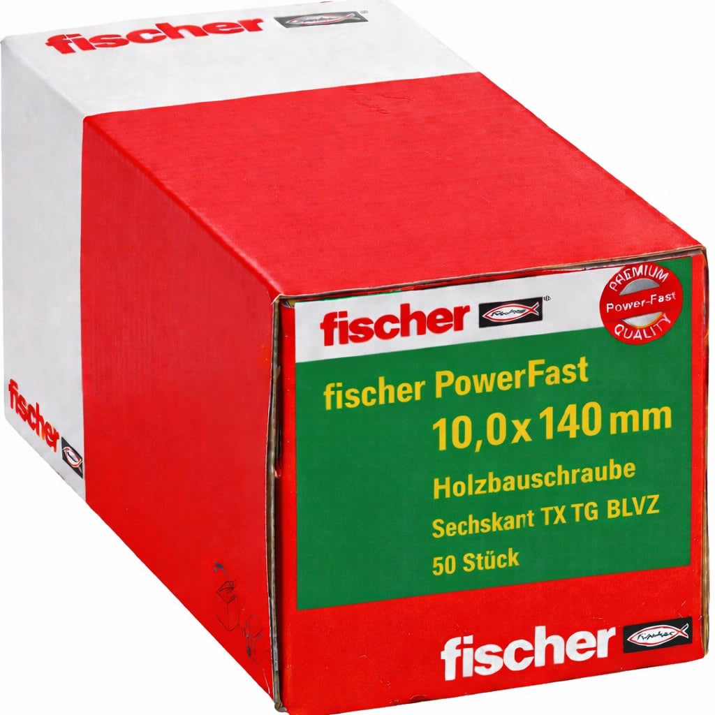 fischer PowerFast 10,0&times;140 Holzbauschraube Sechskant TX 50 Stk - Bild 1