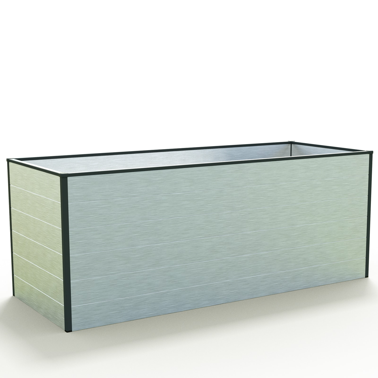 GFP Hochbeet Fr&uuml;hbeet Aluminium CHRISTINA - formstabil und witterungsbest&auml;ndig -  195 x 77 x 77 cm Aluminium-Natur - Bild 1