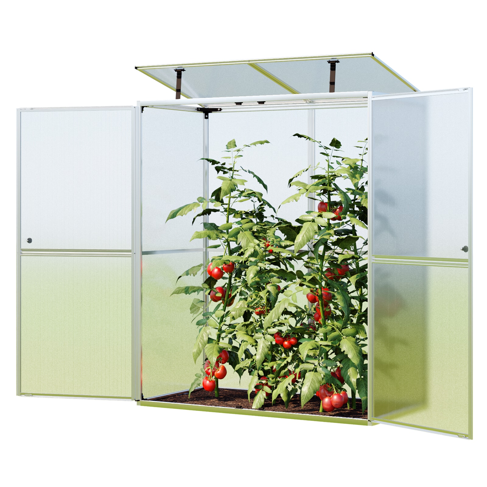 GFP Gew&auml;chshaus Tomatenhaus EMMA 147 x 76 x 173 cm, 8 mm w&auml;rmed&auml;mmende Polycarbonatplatten - Bild 1