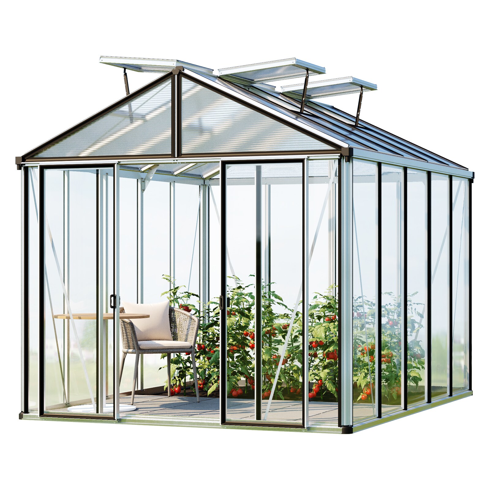 GFP Gew&auml;chshaus Glasgew&auml;chshaus HERA 263 x 325 cm Anthrazit - Bild 1