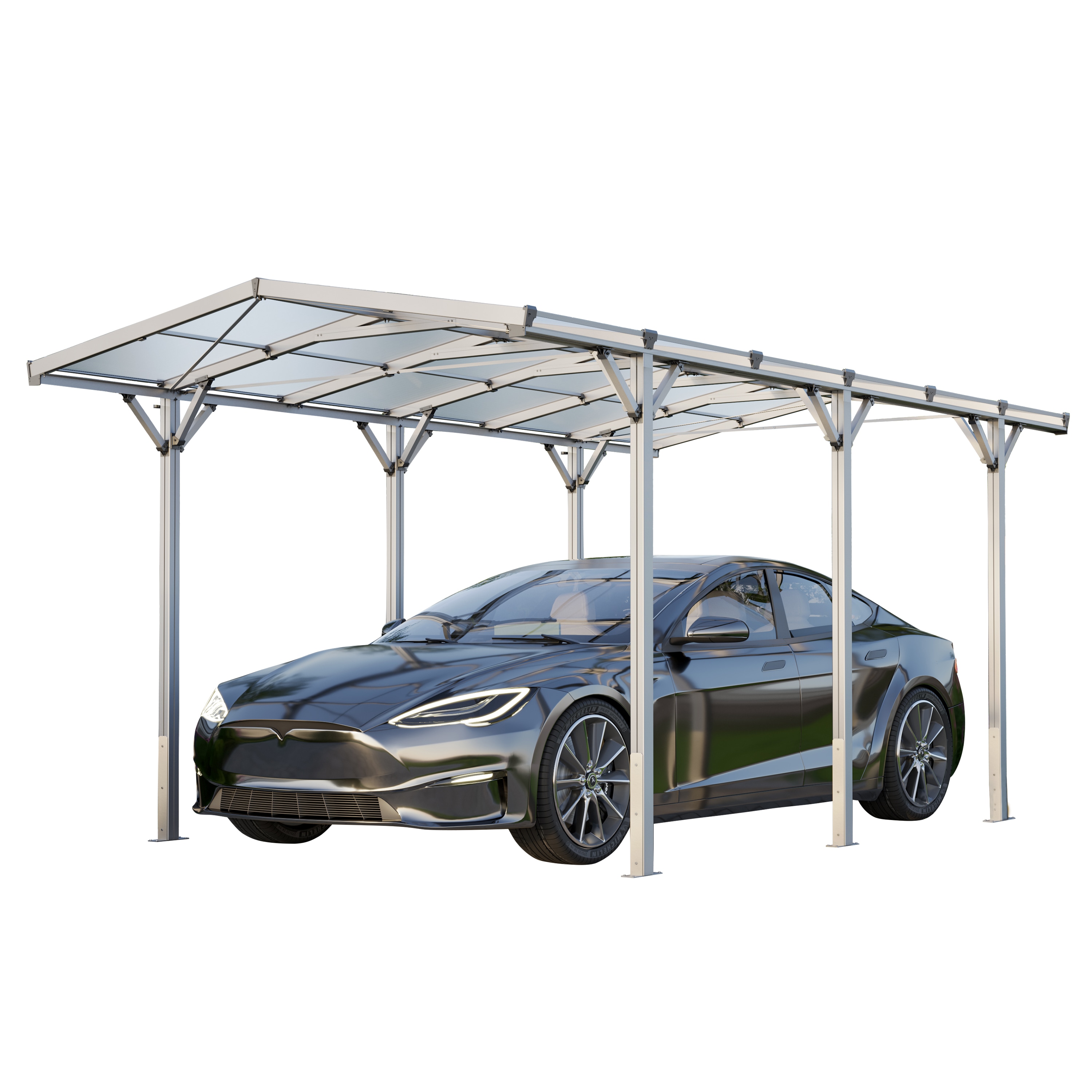 GFP Carport 2,85x5,05m Auto Unterstand Aluminium eloxiert - Bild 1