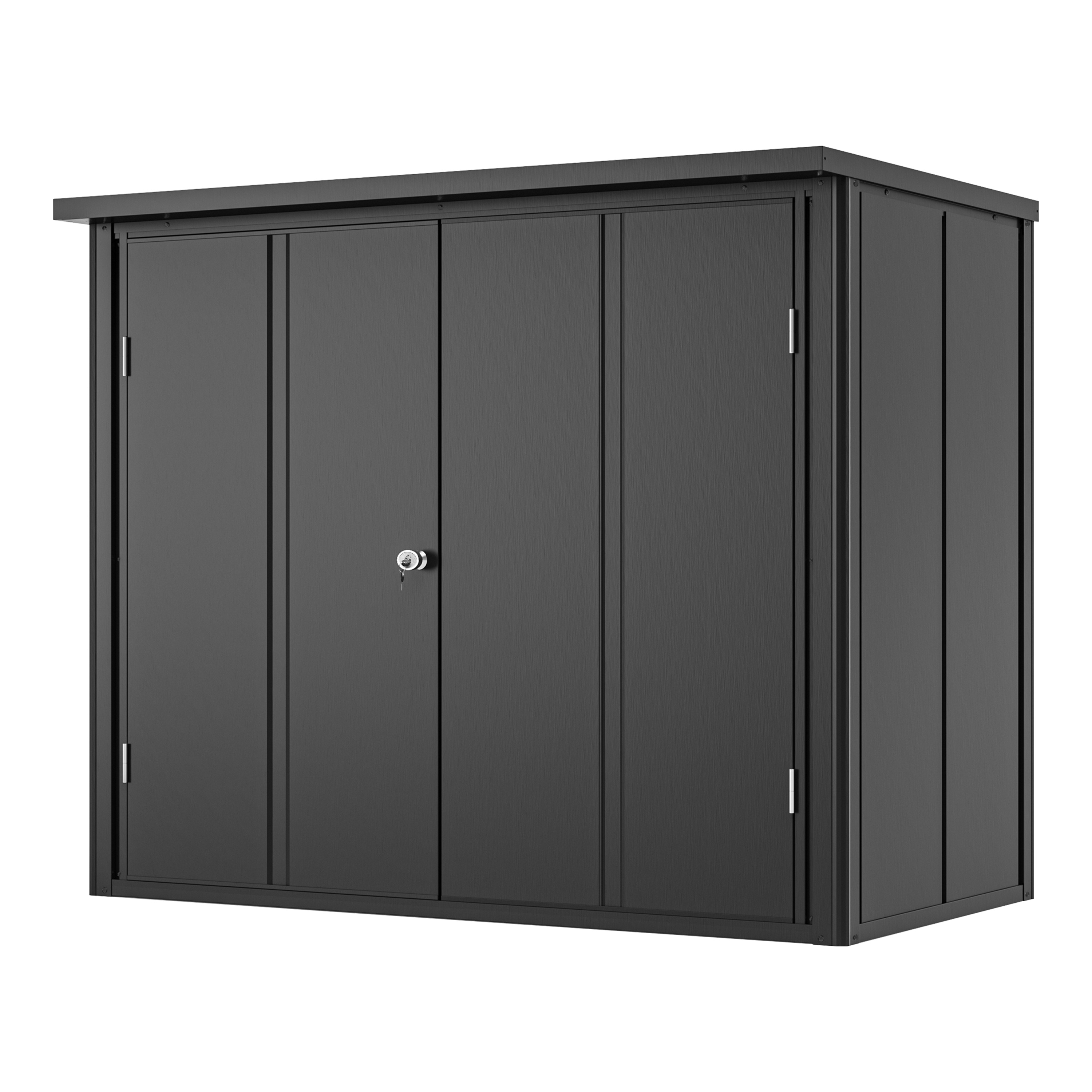 GFP Primeyard Ger&auml;teschrank Metall 156x84x131 cm Gartenschrank anthrazit inkl. Fu&szlig;boden - Bild 1