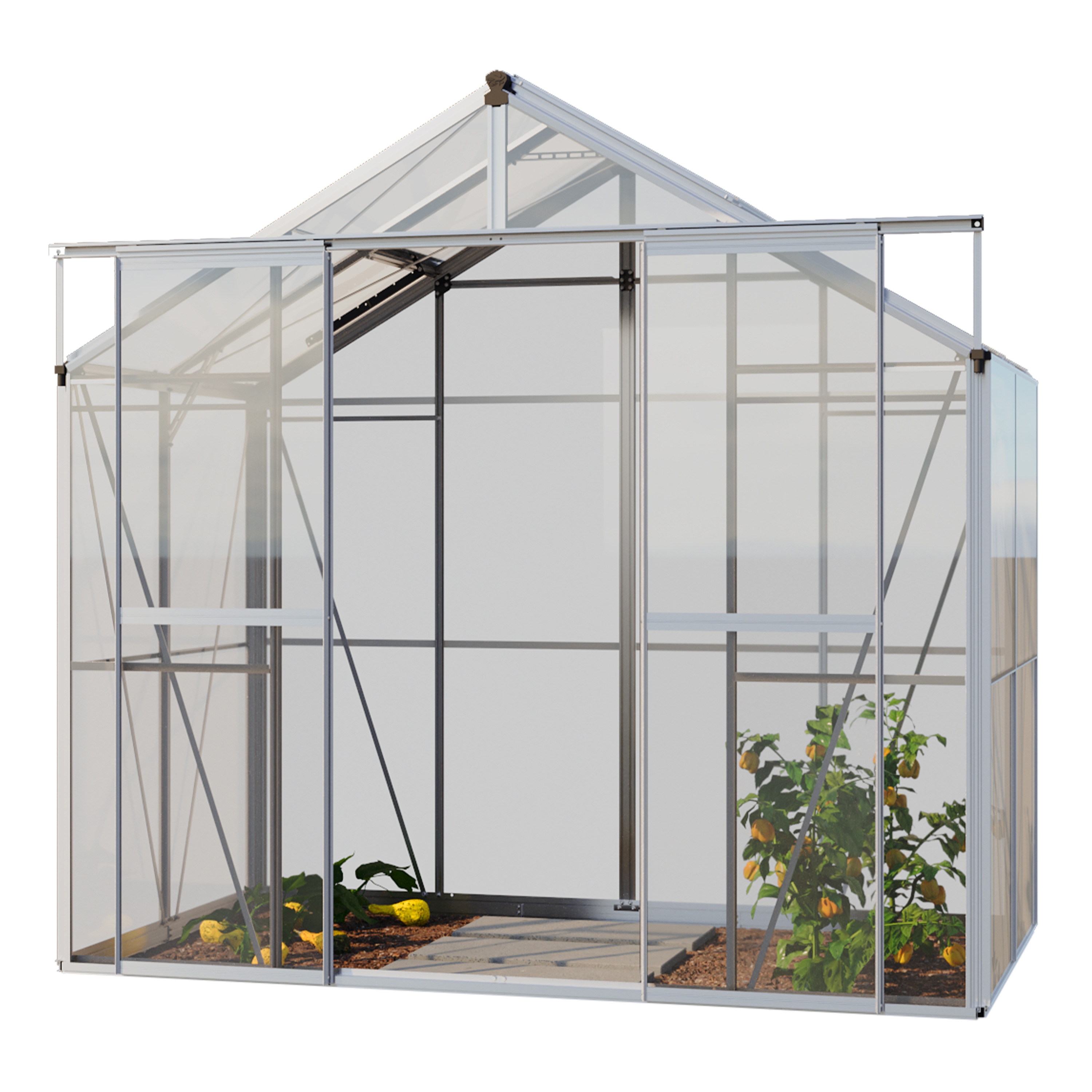 GFP Gew&auml;chshaus Glasgew&auml;chshaus mit Aluminium-Rahmen 222 x 317 x 211 cm - Bild 1