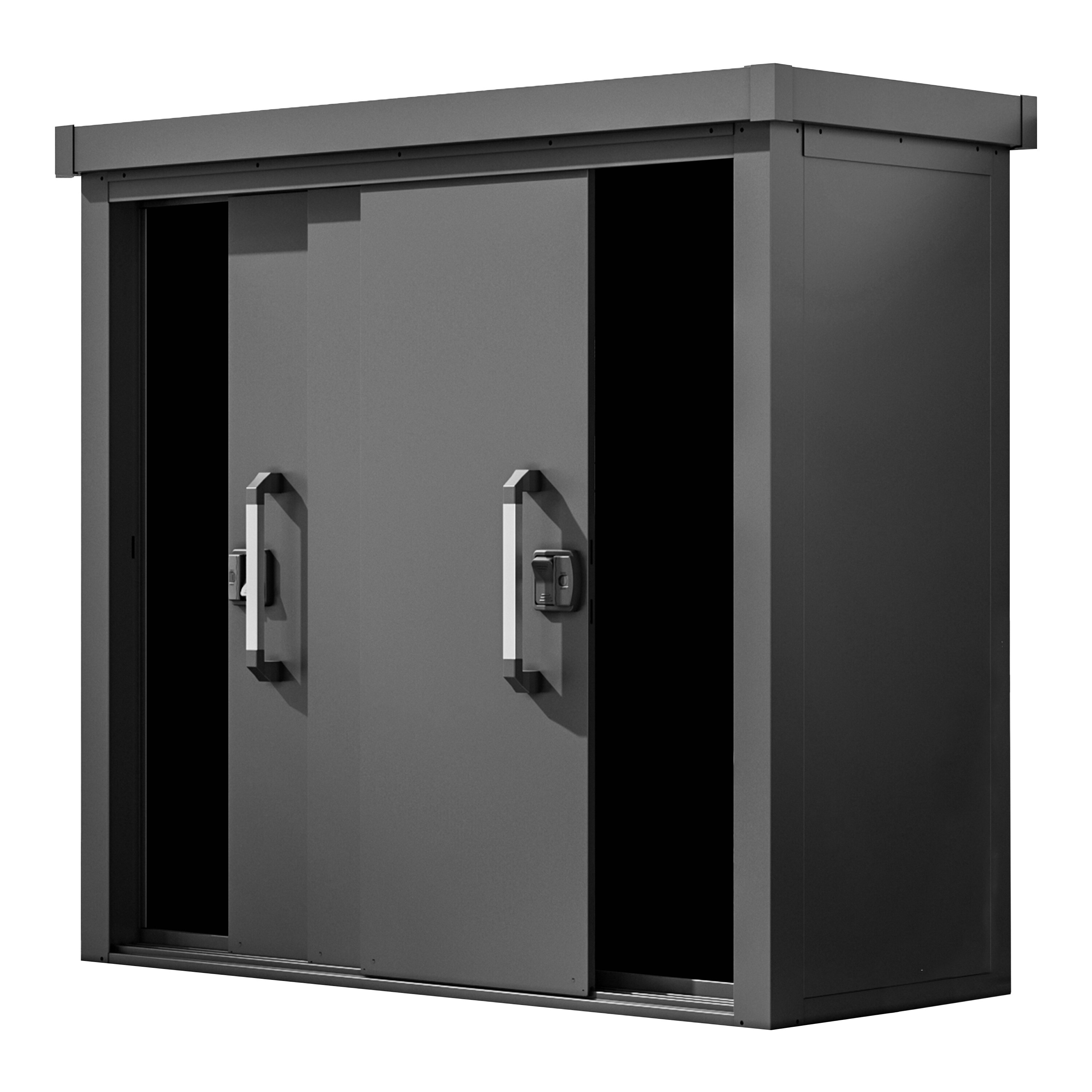 GFP Primeyard Ger&auml;teschrank LEON aus Metall Gartenschrank inkl. Boden, anthrazit 180x78x191 cm - Bild 1