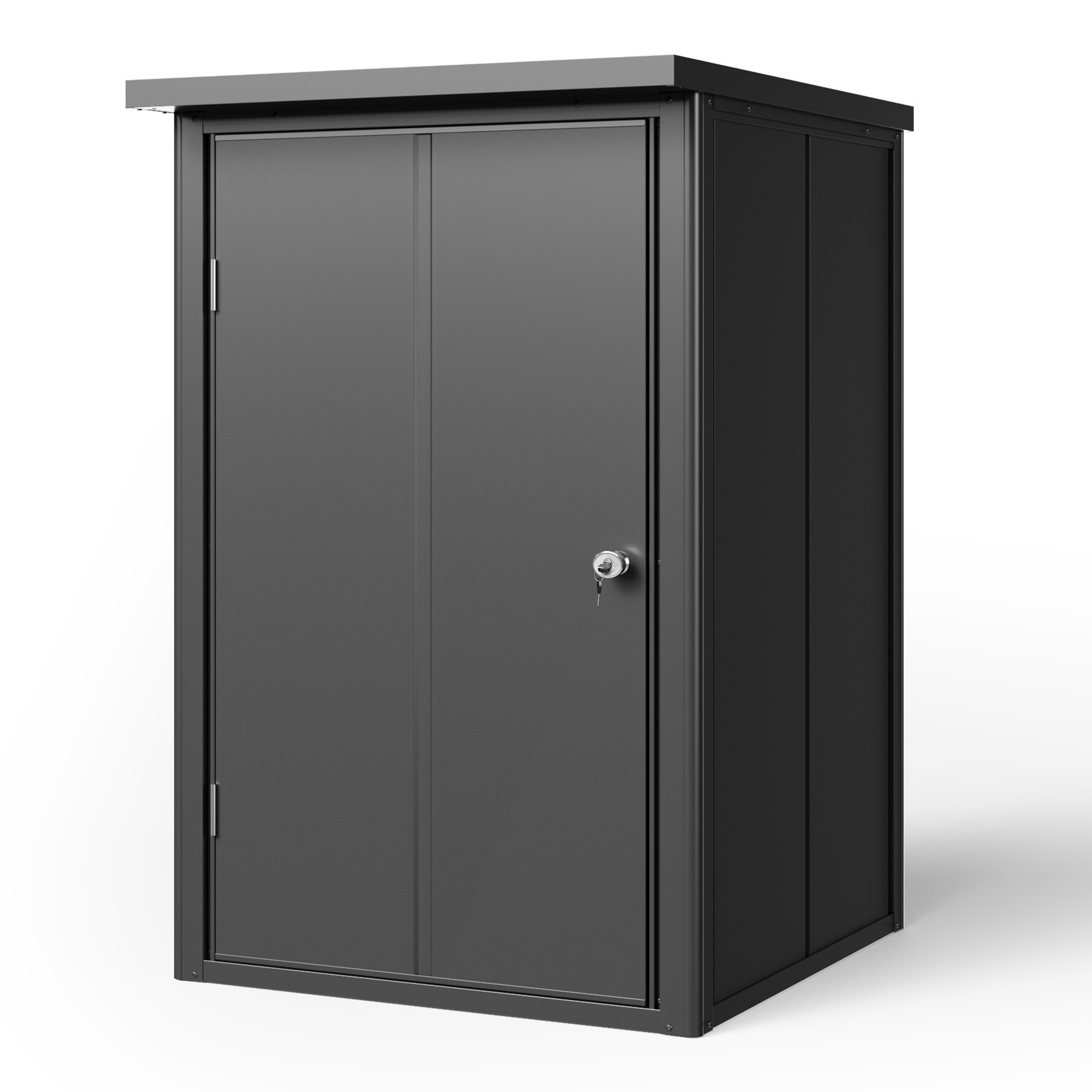 GFP Primeyard Ger&auml;teschrank FRANZ aus Metall Gartenschrank inkl. Boden, anthrazit 84x84x131 cm - Bild 1