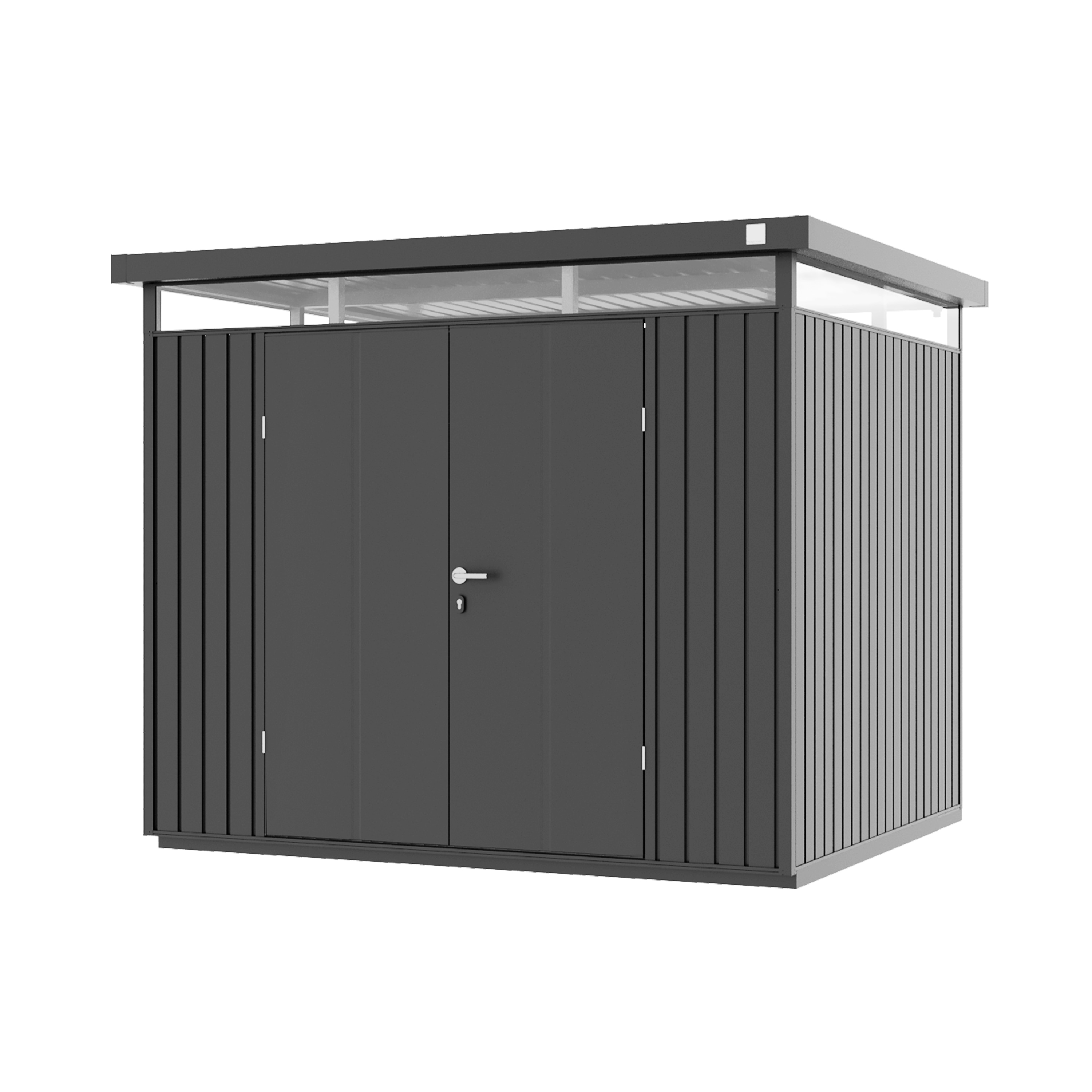 GFP Primeyard Ger&auml;tehaus AMIRA aus Metall Gartenhaus Ger&auml;teschuppen, anthrazit 240x210x205 cm - Bild 1
