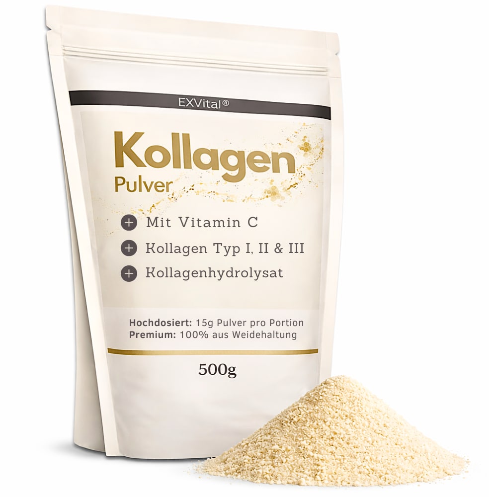 EXVital&reg; Kollagen Pulver mit Vitamin C, 500 g - Bild 1