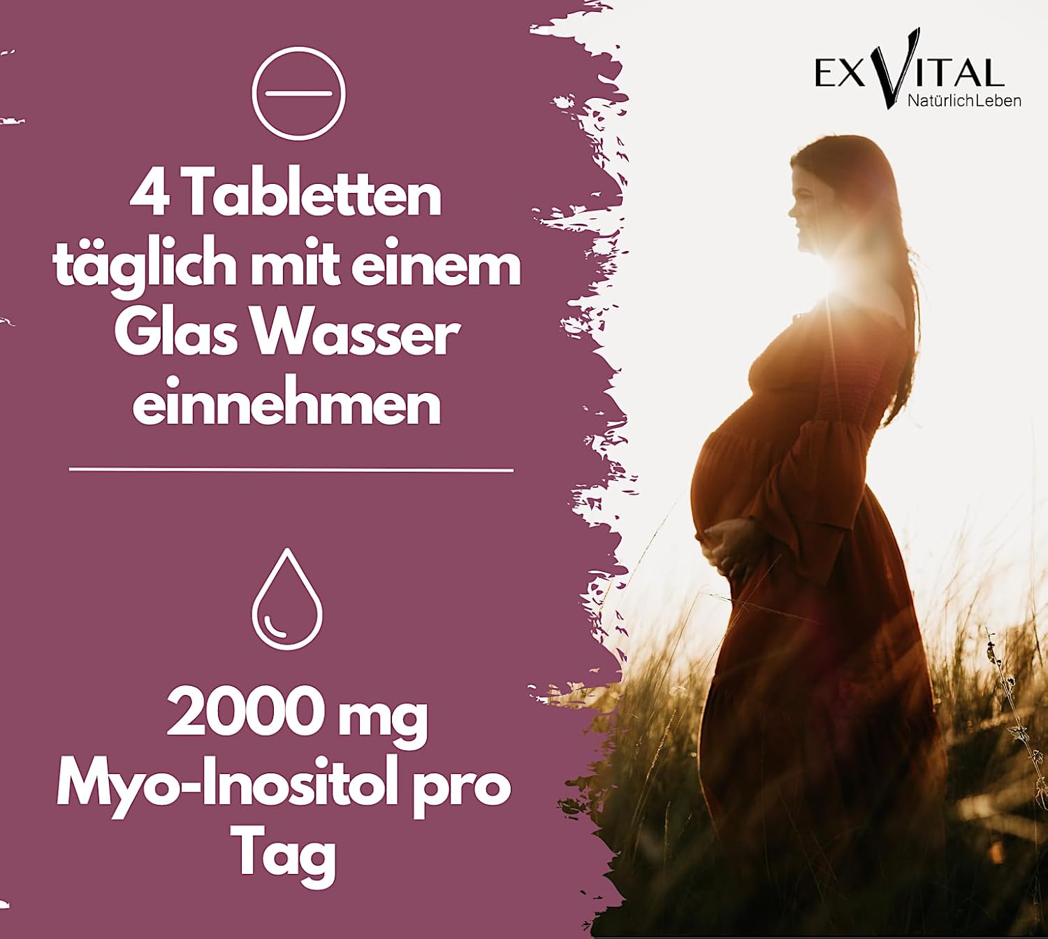 EXVital&reg; Inositol, Vitamin B8 mit Fols&auml;ure, 180 Tabletten - Bild 1