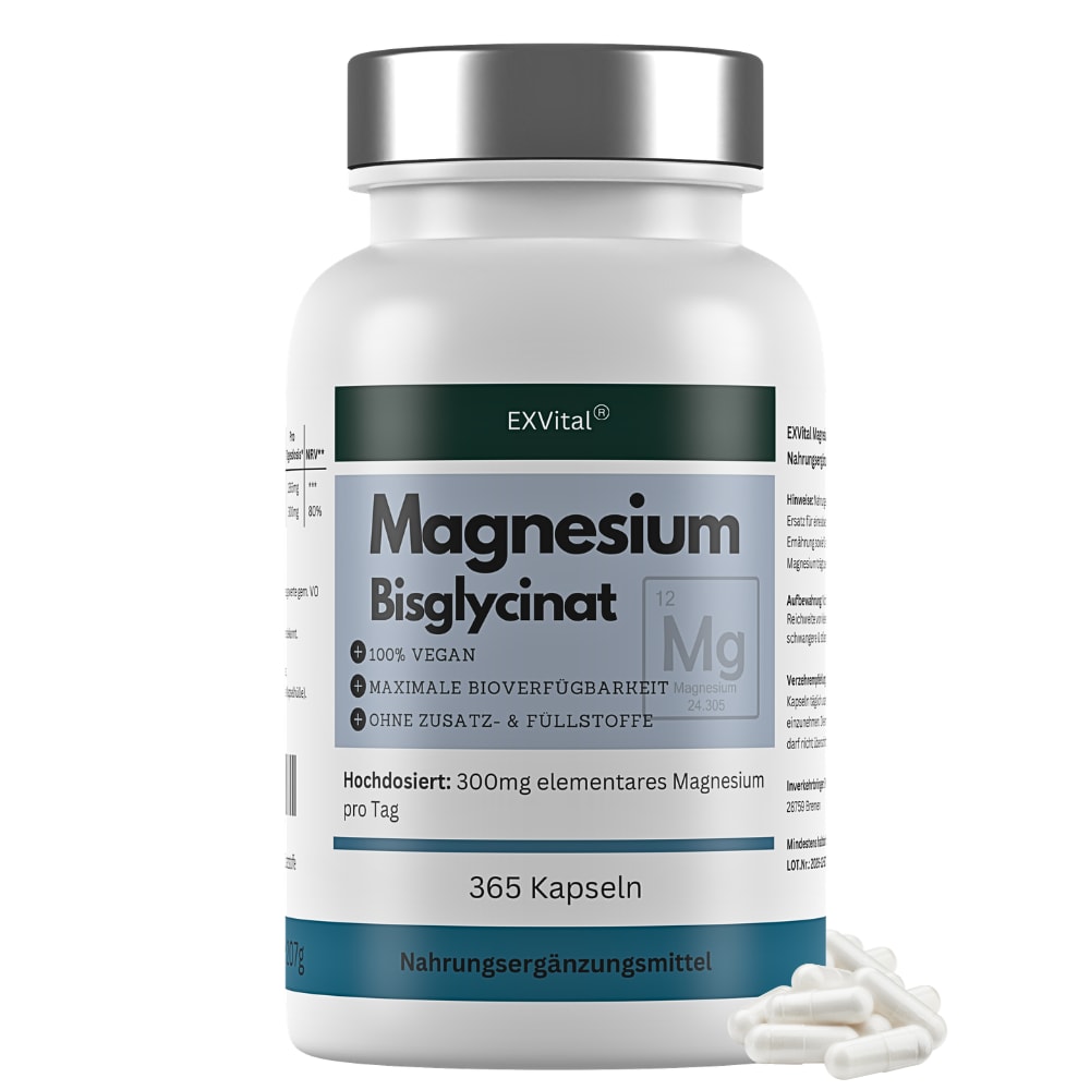 EXVital&reg; Magnesiumbisglycinat, hochdosiert, 365 Kapseln - Bild 1