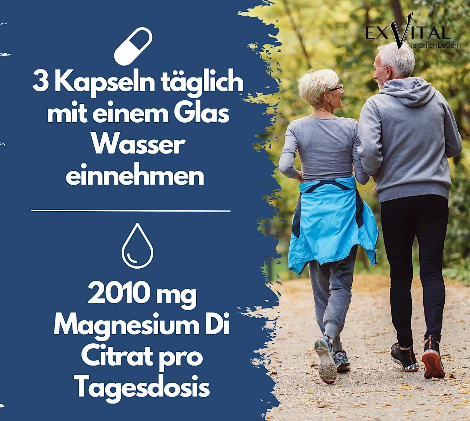 EXVital&reg; Tri-Magnesium Dicitrat, hochkonzentriert, 180 Kapseln - Bild 1