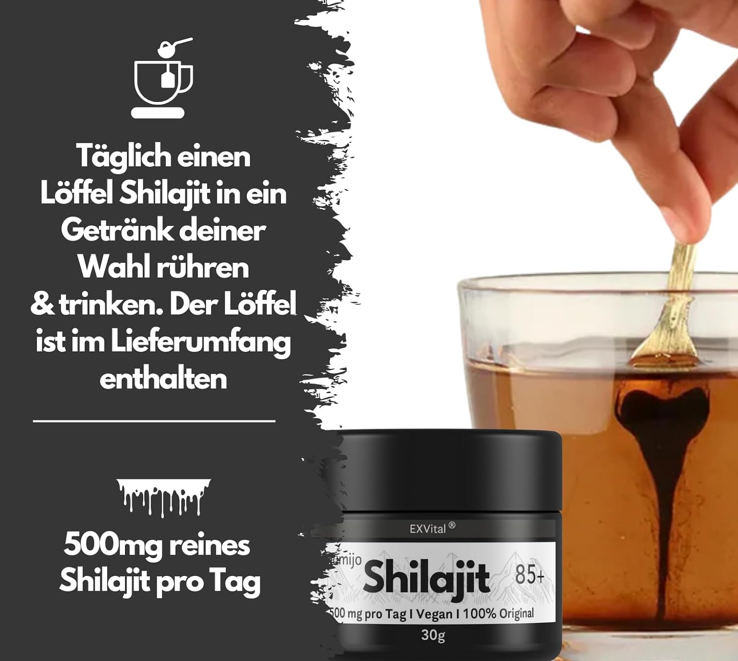 EXVital&reg; Mumijo Shilajit Harz 85+, 30 g - Bild 1
