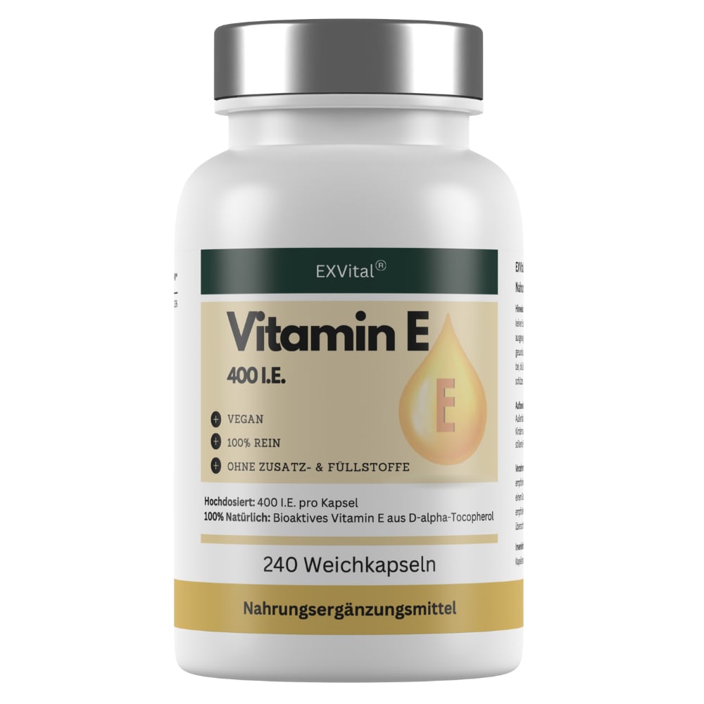 EXVital&reg; Vitamin E Softkapseln, hochdosiert 400 I.E., 240 Kapseln - Bild 1