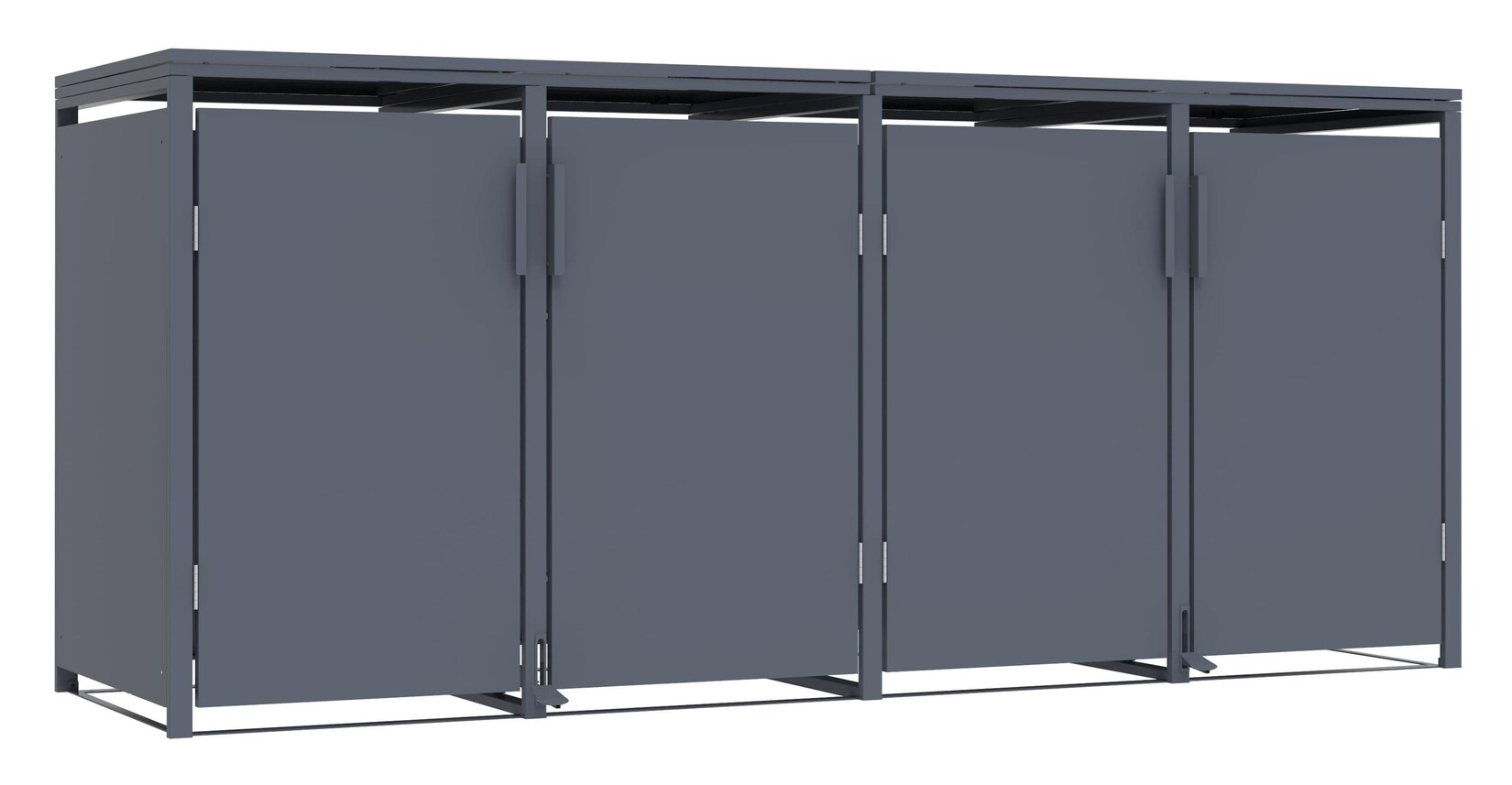 Mülltonnenbox Anthrazit für 4 Mülltonnen 120L 240L 265x80x116cm Pedal Softclose