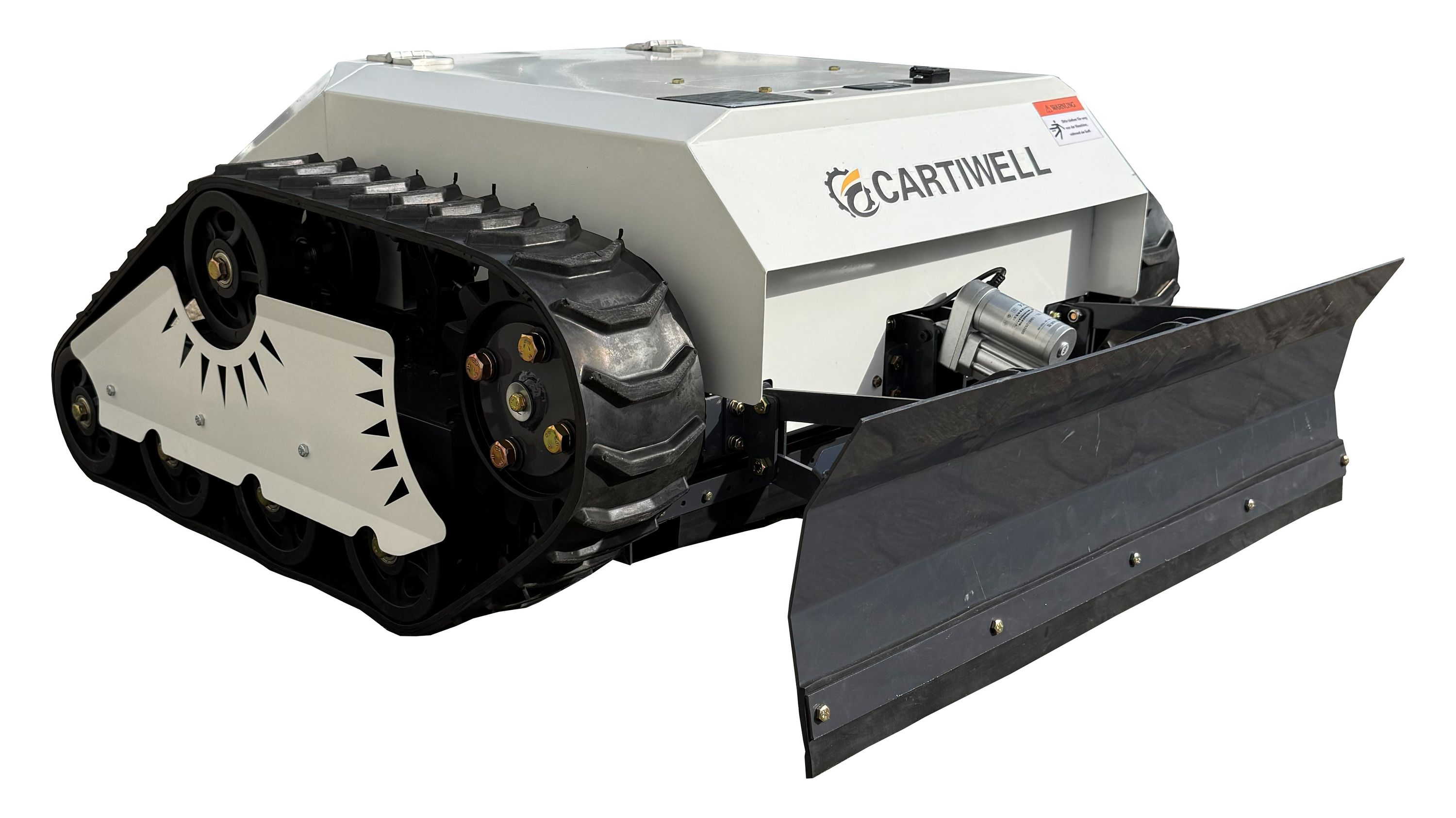 Ferngesteuerter Elektro Rasenm&auml;her CW-500E mit Kettenantrieb und Schneepflug - Bild 1