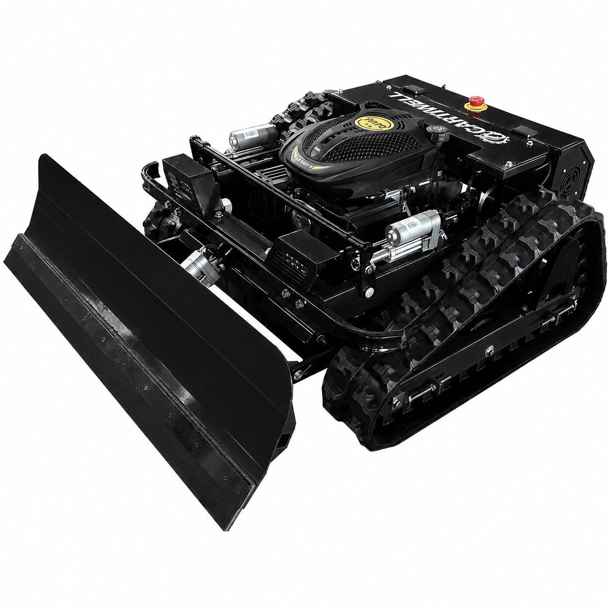 Ferngesteuerter Motor-Rasenmäher CW-500 Schwarz Böschungsmäher mit Schneepflug