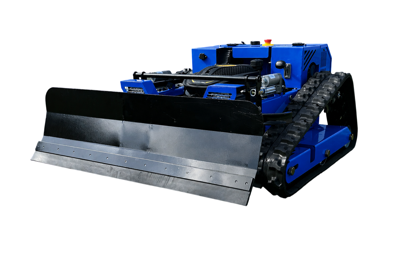 Ferngesteuerter Motor-Rasenmäher CW-500 Plus Blau Böschungsmäher mit Schneepflug