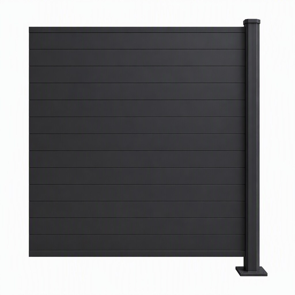 PV Zaun Sichtschutzzaun Solarzaun Erweiterungsfeld mit Lamellen 1837 x 1850 mm