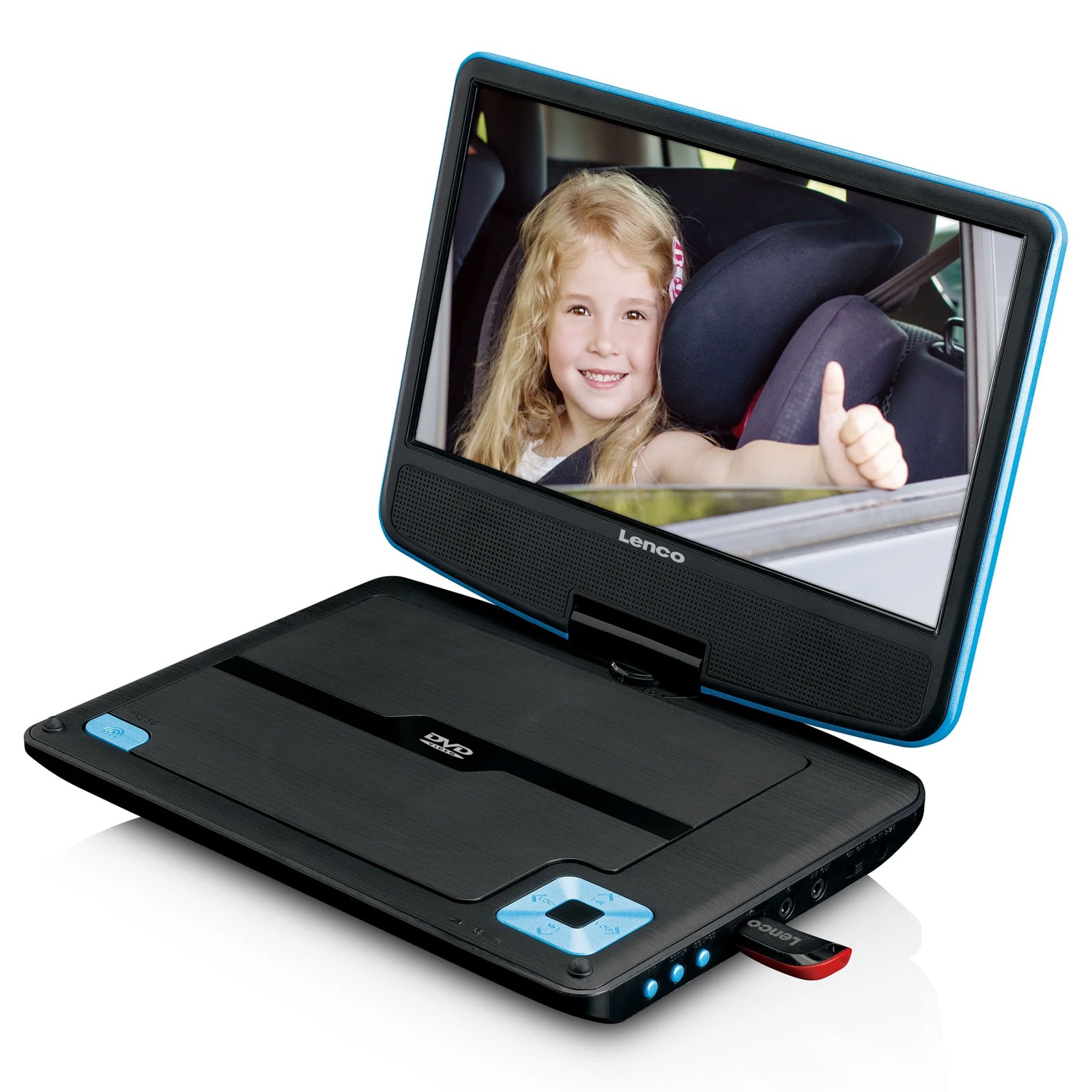 Lenco DVP-910 Portable 9" USB DVD-Player Blau - Bild 1