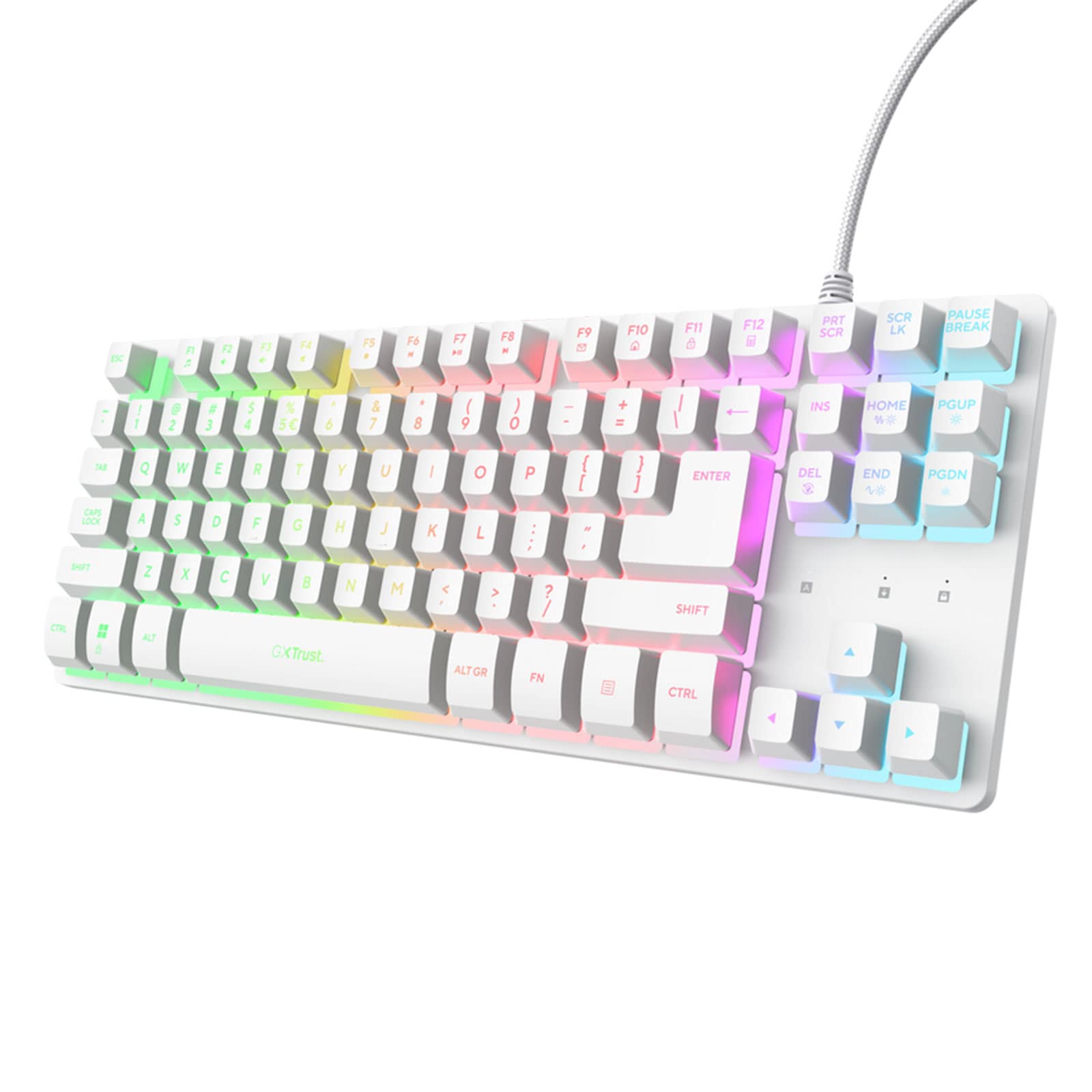 Trust GXT833PS Thado Tastatur mit TKL-Beleuchtung, Wei&szlig; DE Gaming-Tastatur (Gaming, Kabel, USB-Anschluss, PC, Laptop, PS4, Xbox One, Nintendo Switch, PS5) - Bild 1