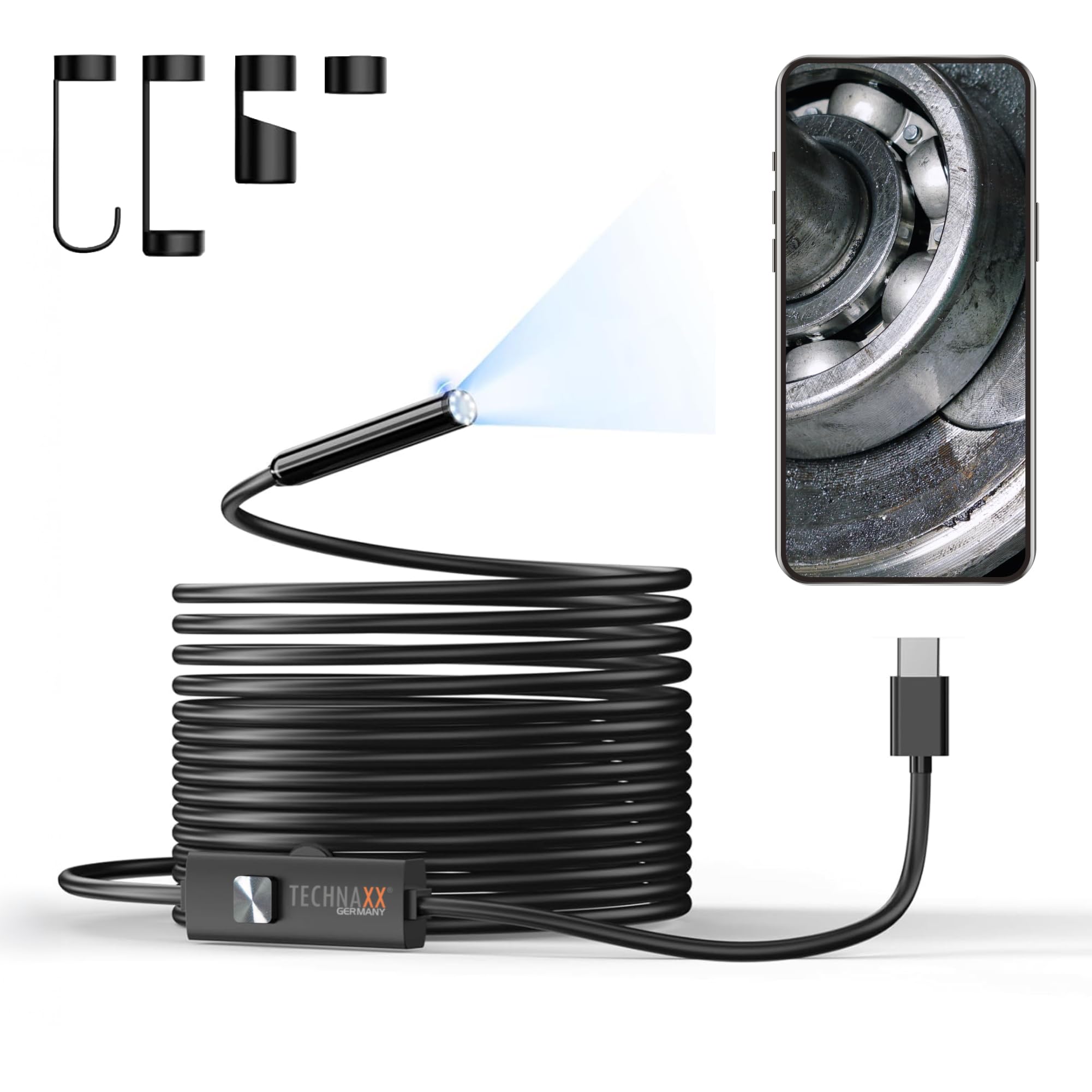 TECHNAXX USB-C Endoskopkamera mit Licht TX-386 - Bild 1
